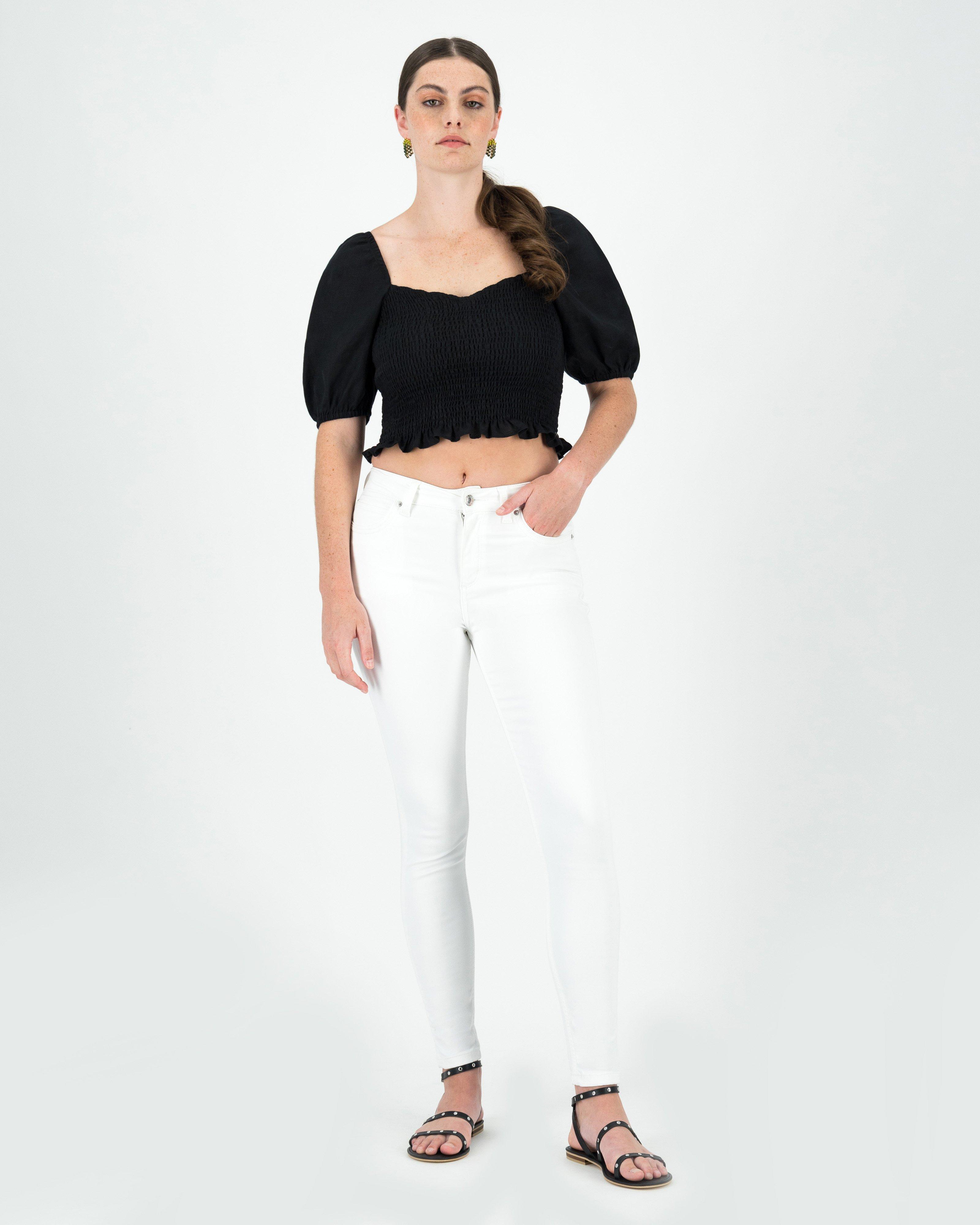 Women's Liliana Off-Shoulder Linen Top -  Black