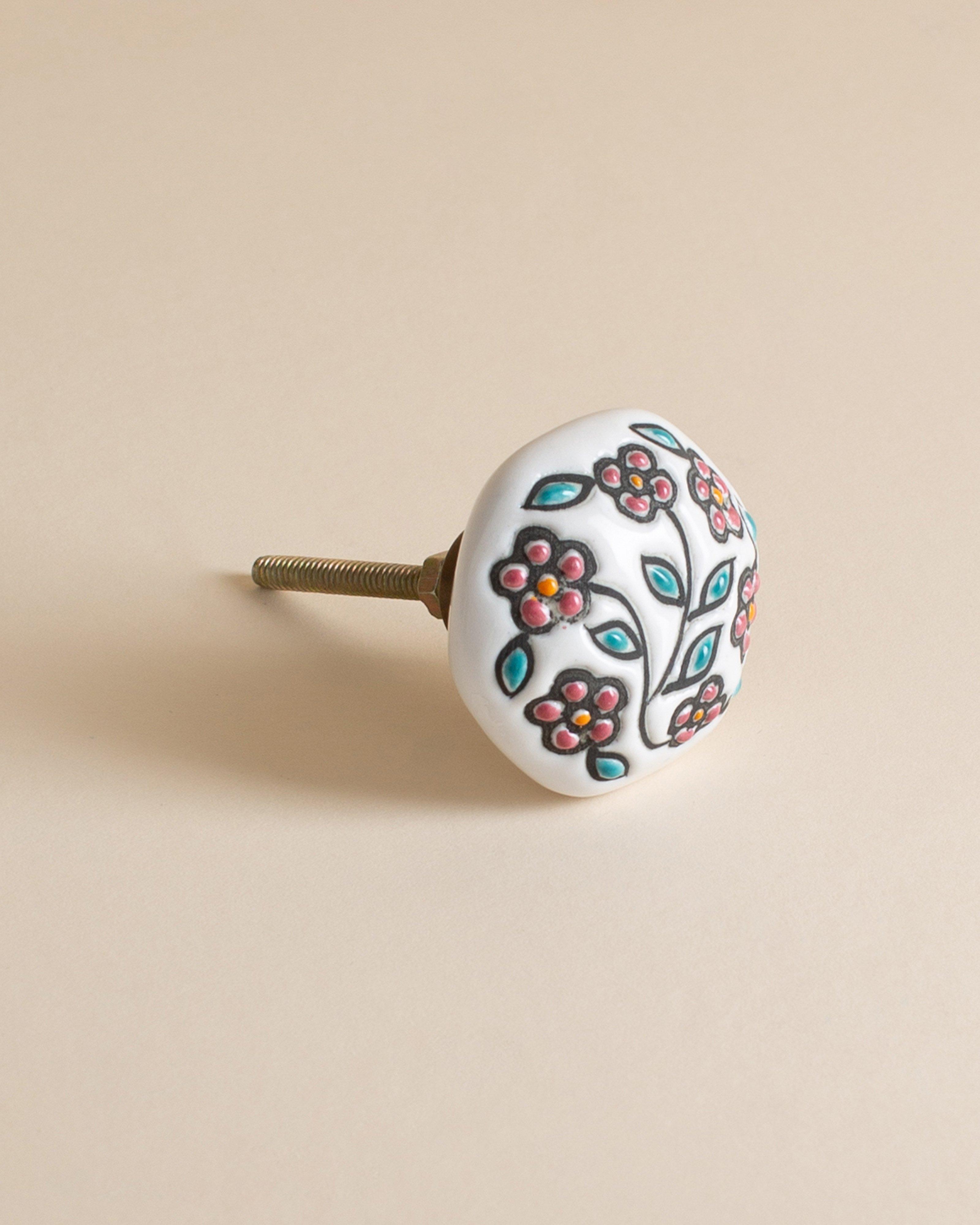 Cherry Blossom Hand Painted Knob -  Pink