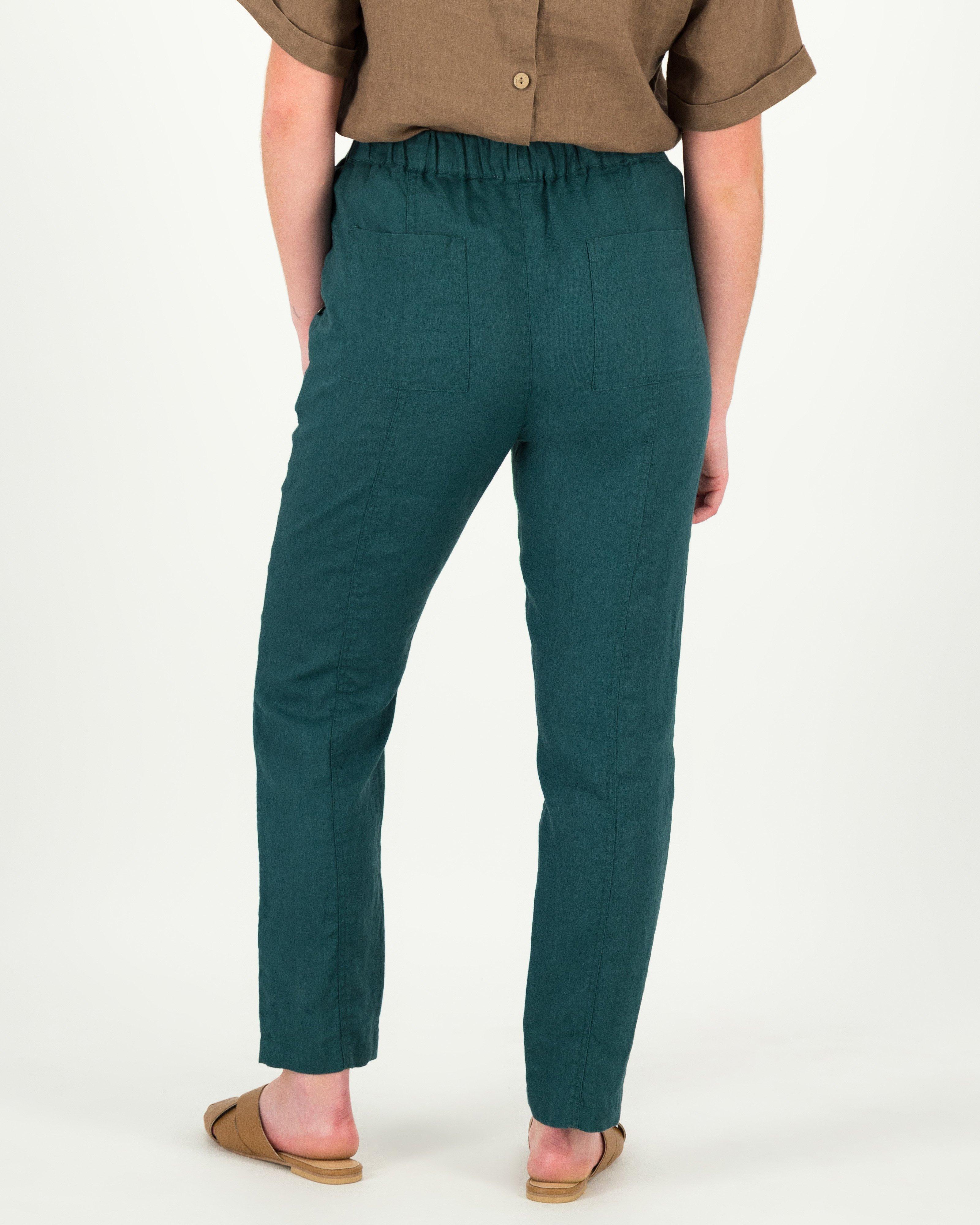 Persian Green - Flex Cotton Tapered Casual Pant for Women
