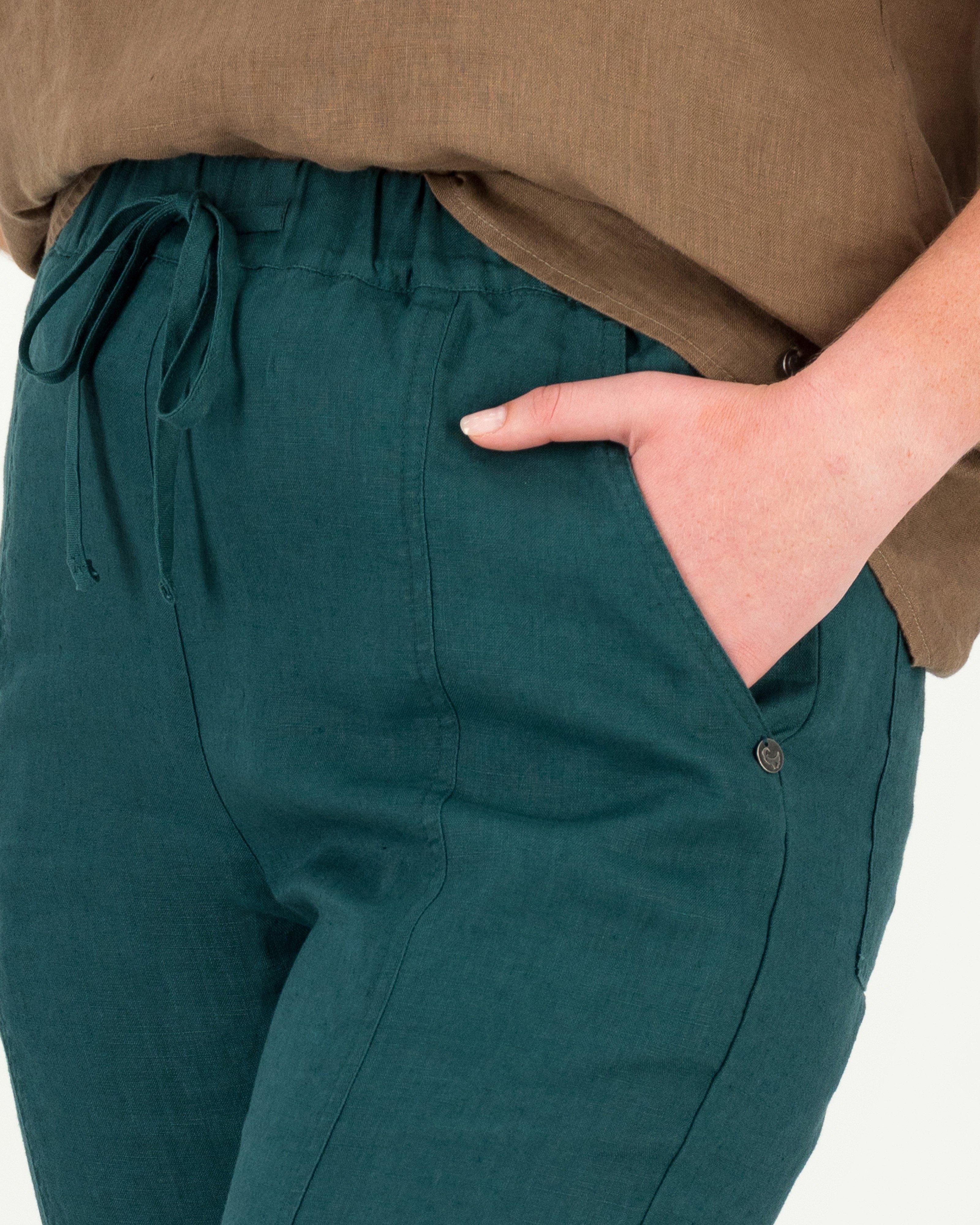 Women’s Eden Tapered Linen Pants -  Green