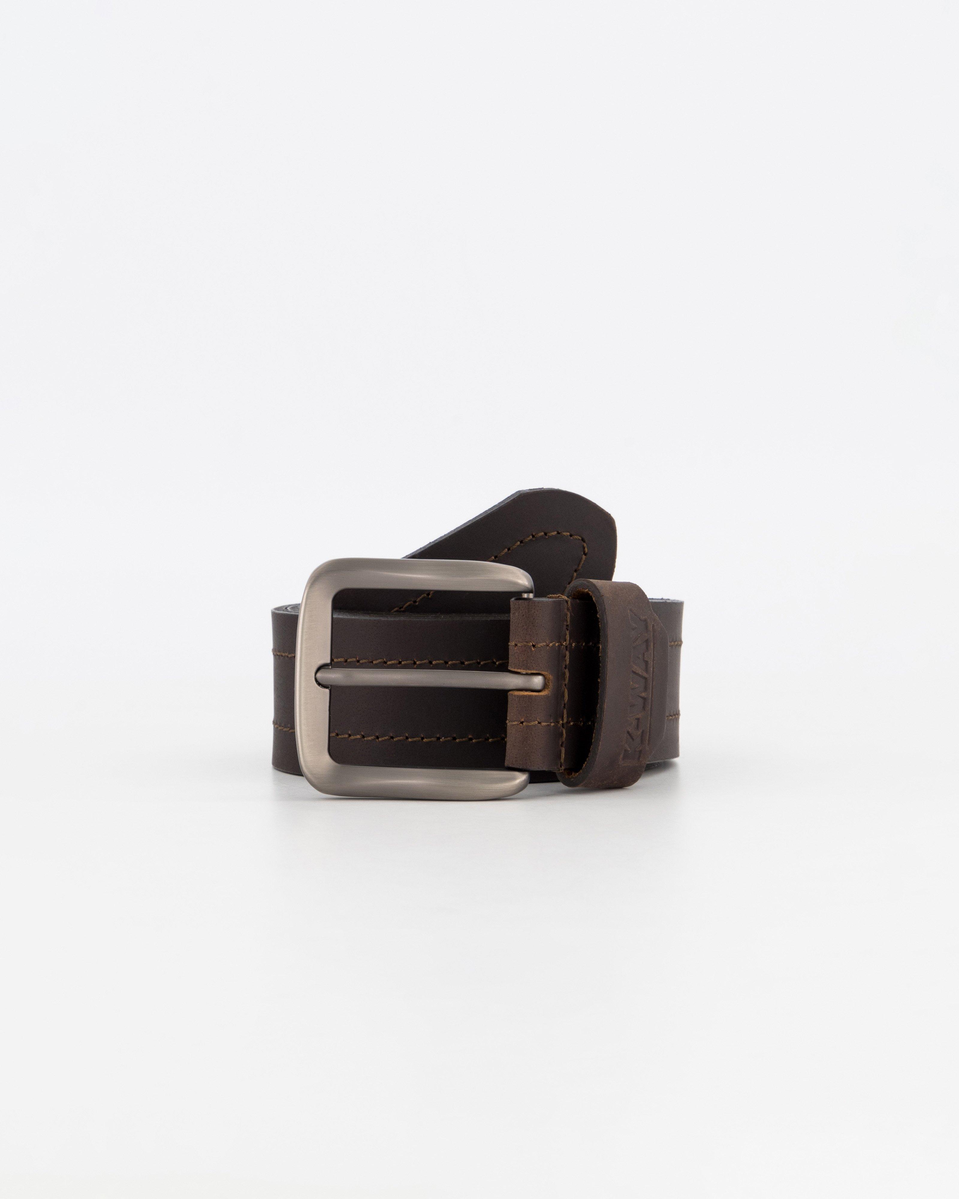 K-Way Elements Men's Simon Leather Belt -  Chocolate