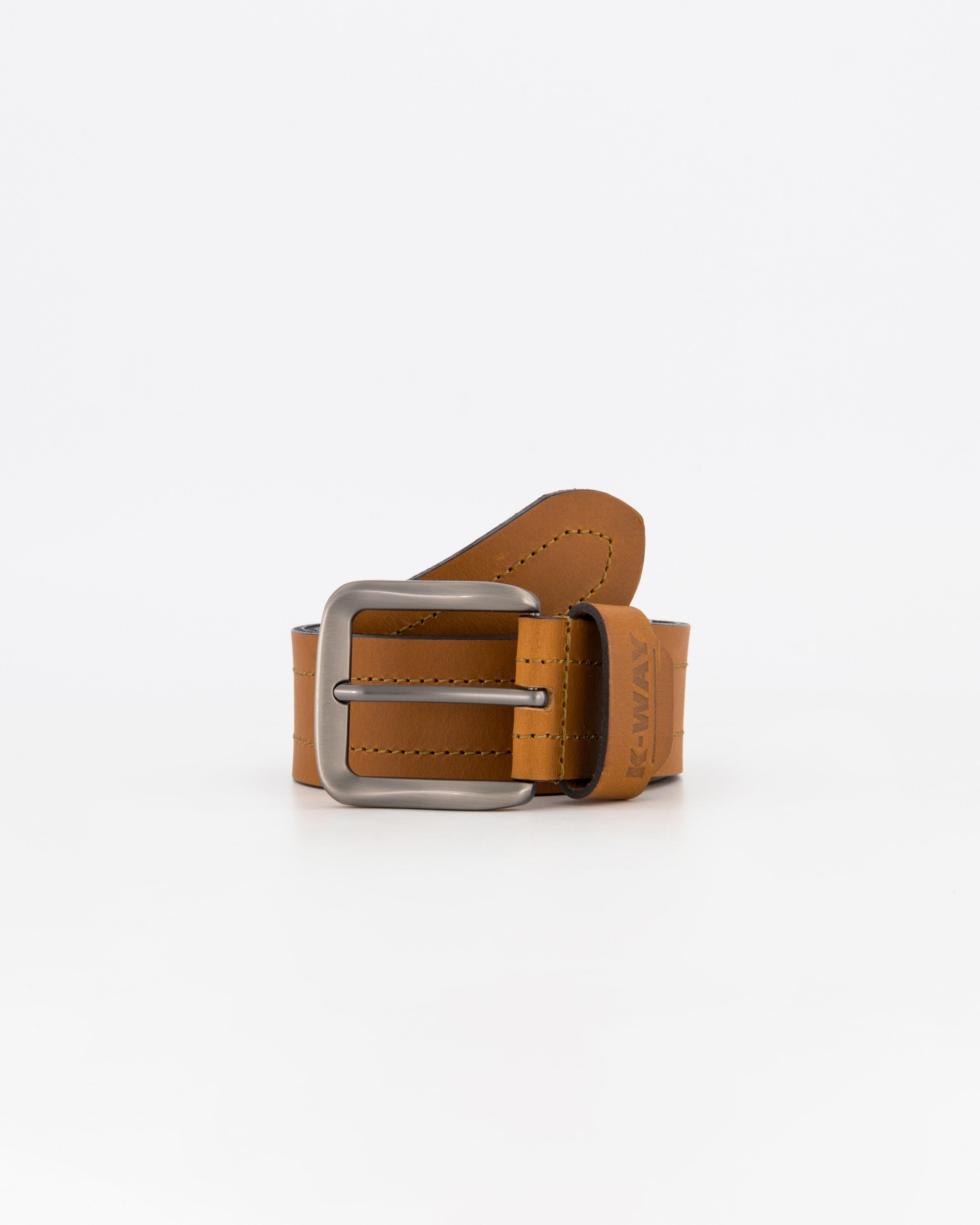 K-Way Elements Men's Simon Leather Belt -  Tan