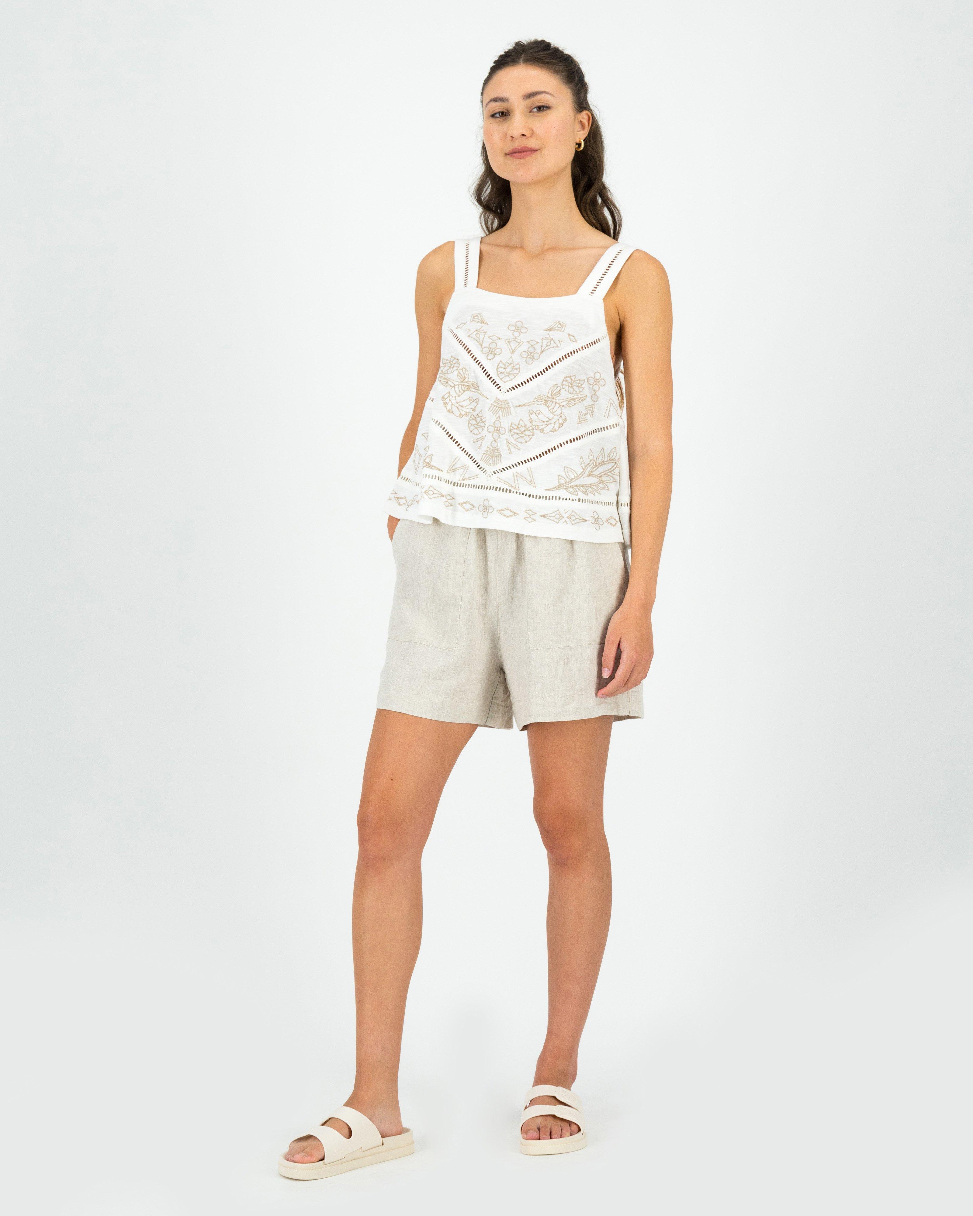 Old Khaki Women’s Vada Embroidered Cami -  Milk