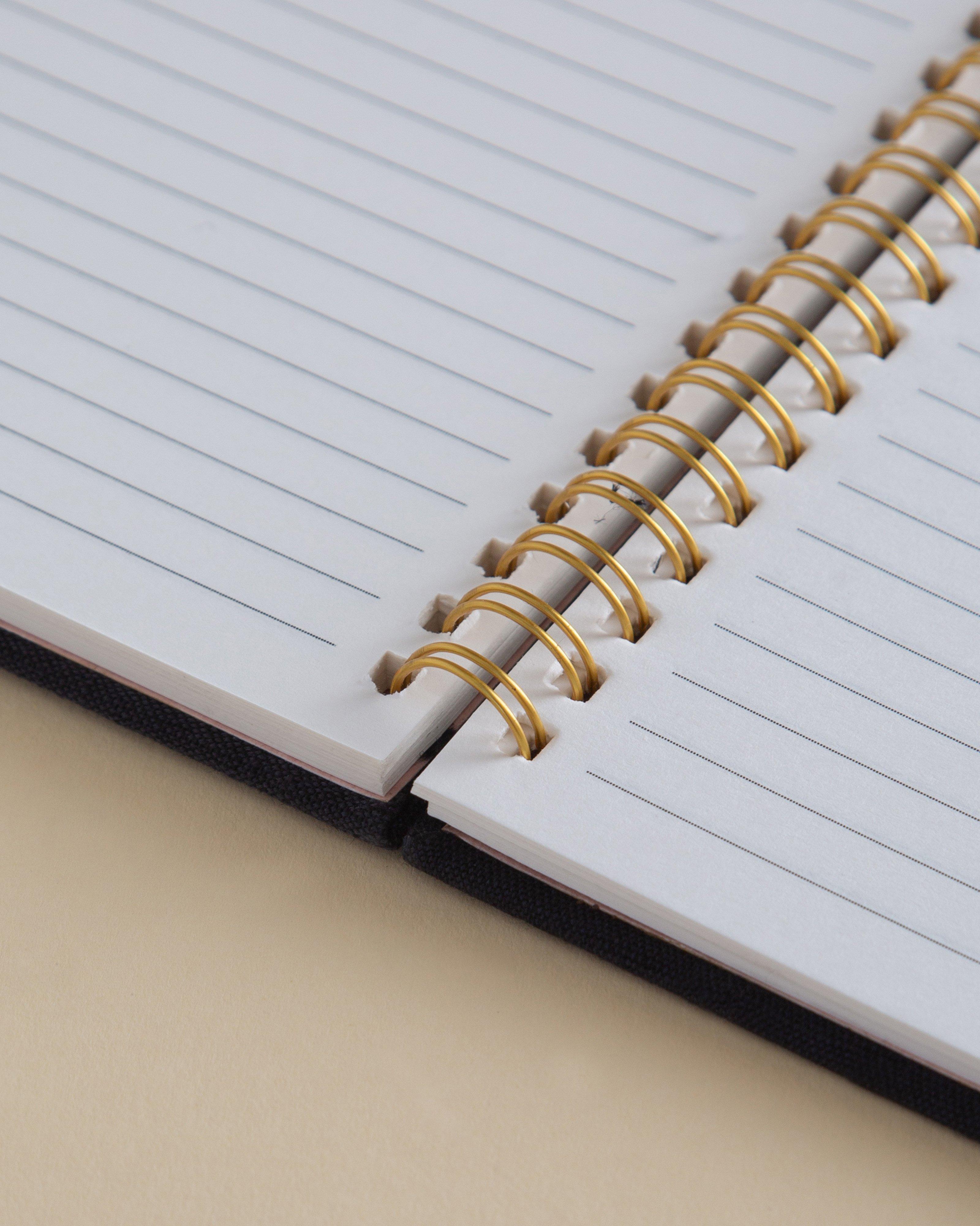 Embroidered Floral Gratitude Journal -  Navy