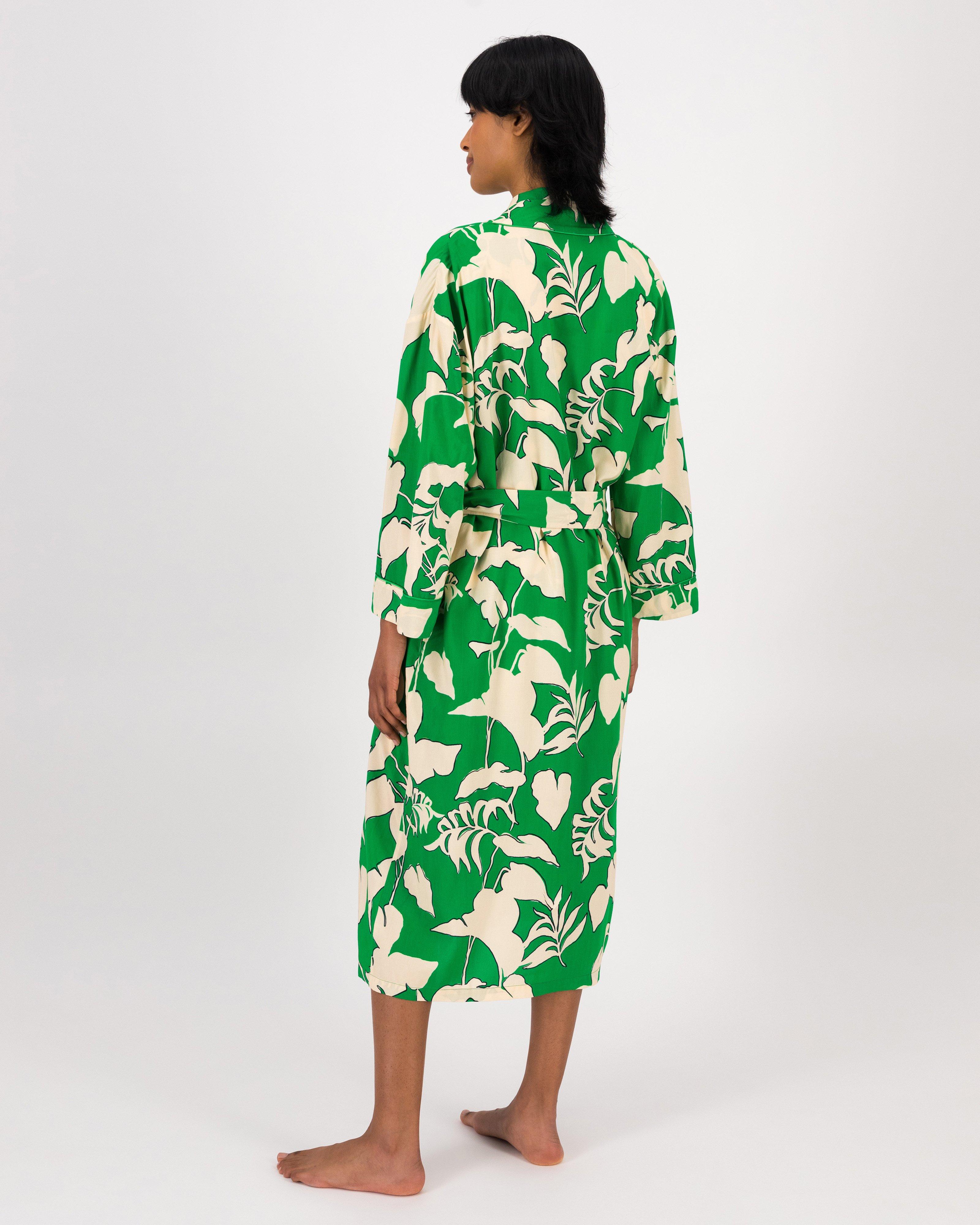 Abbey Greens Printed Gown -  Green