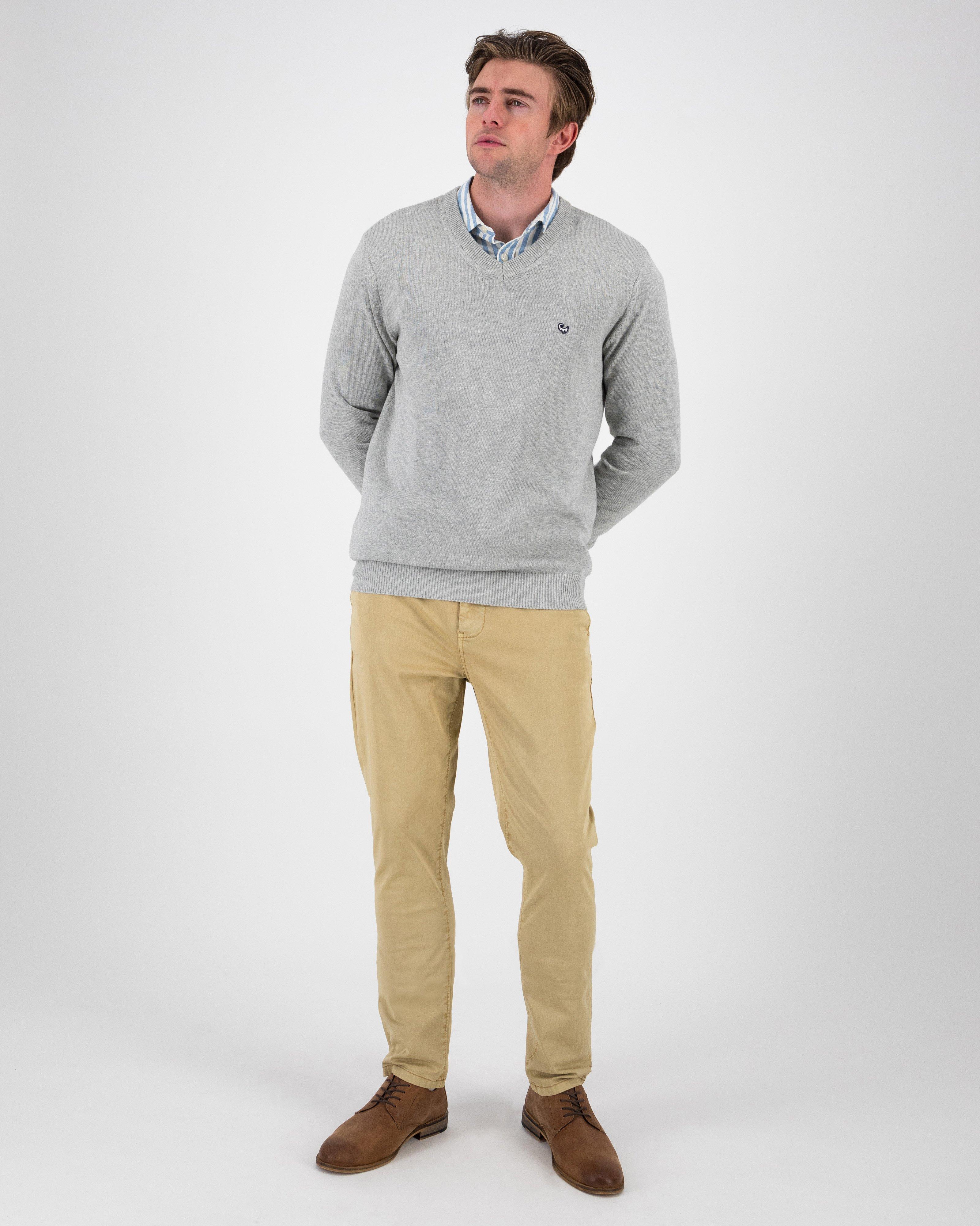 Men’s Riley Knit Pullover -  Light Grey