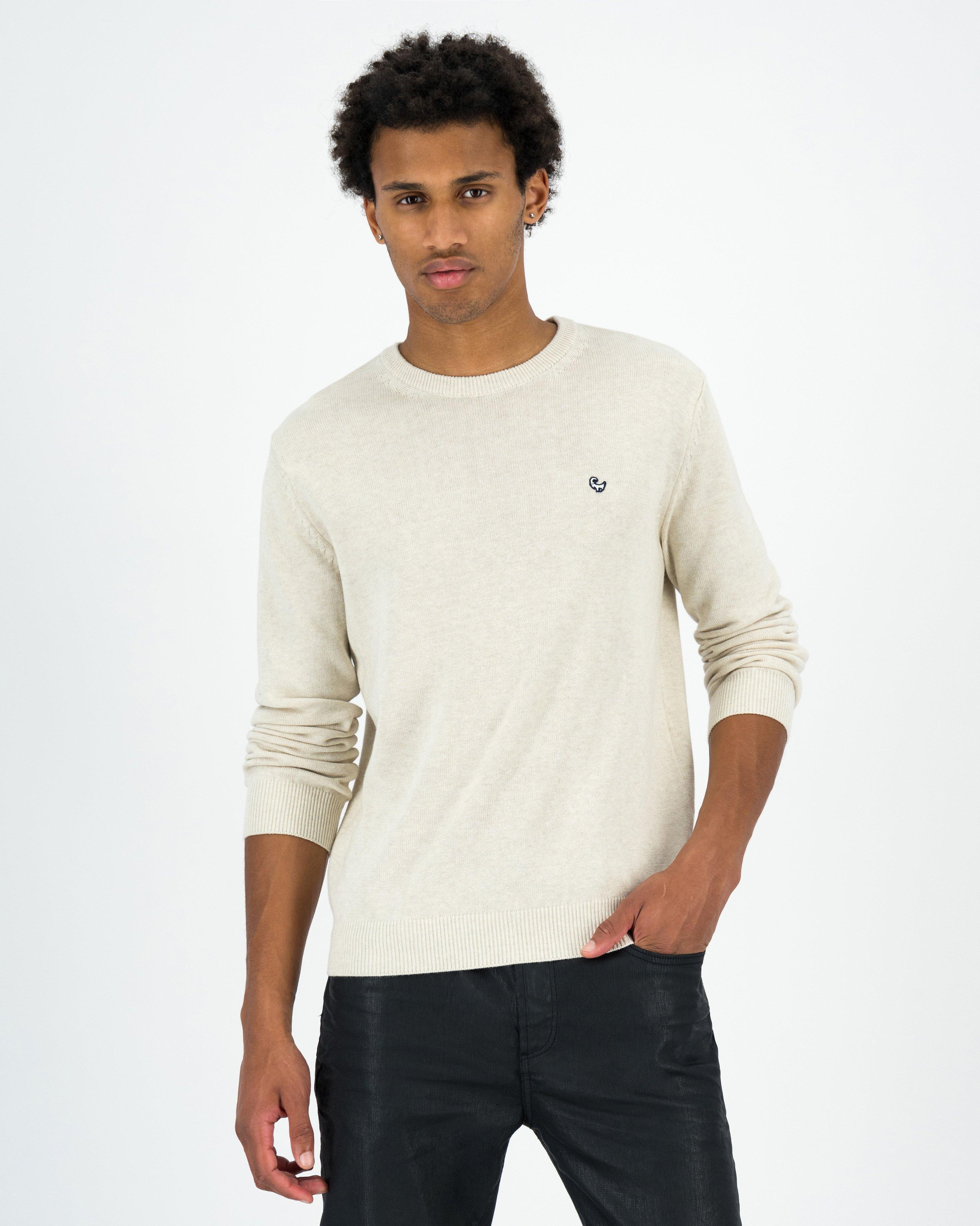 Old Khaki Men’s Ashton Crew Neck Pullover Knit -  Stone