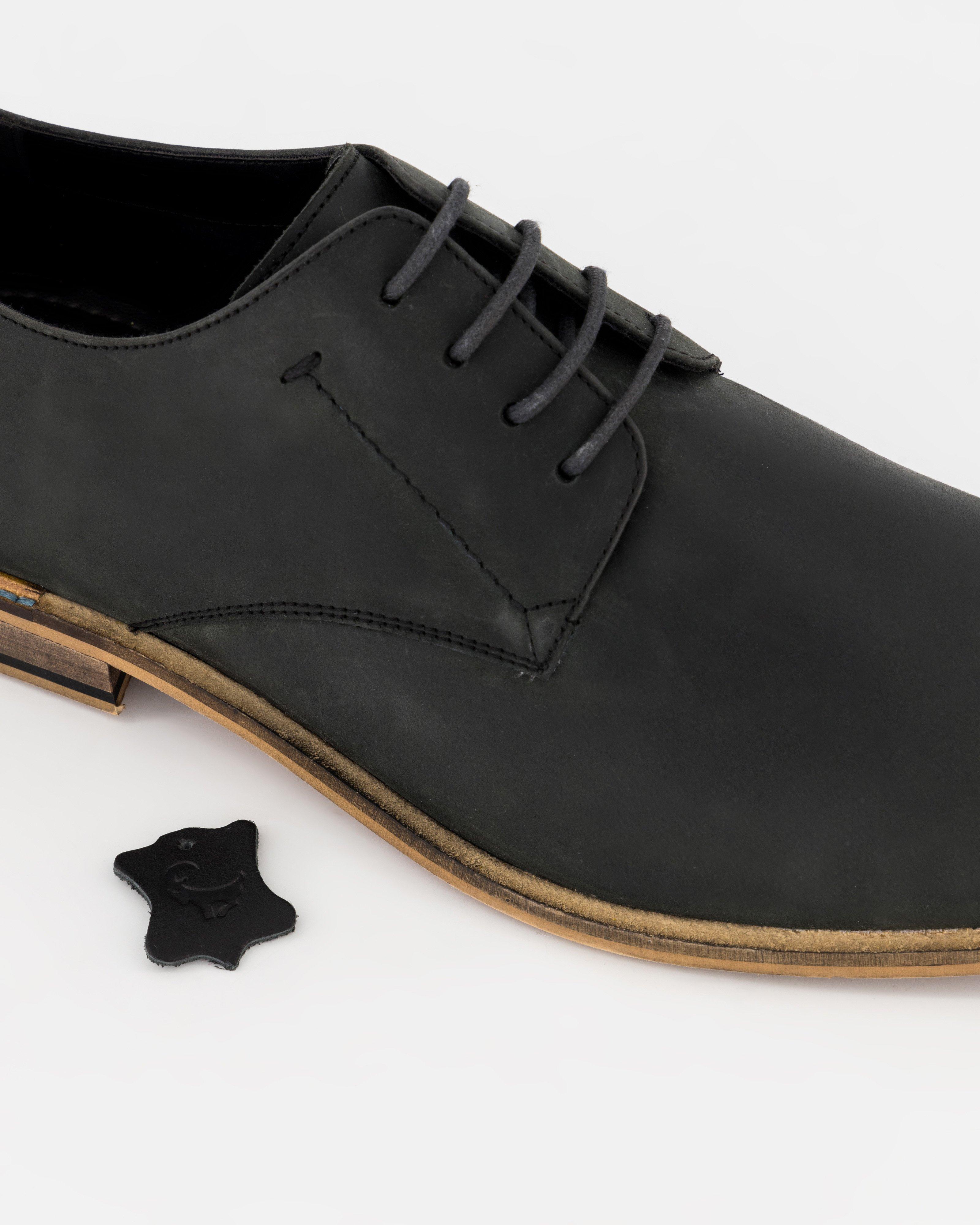 Men's Riaan Leather Shoe -  Black