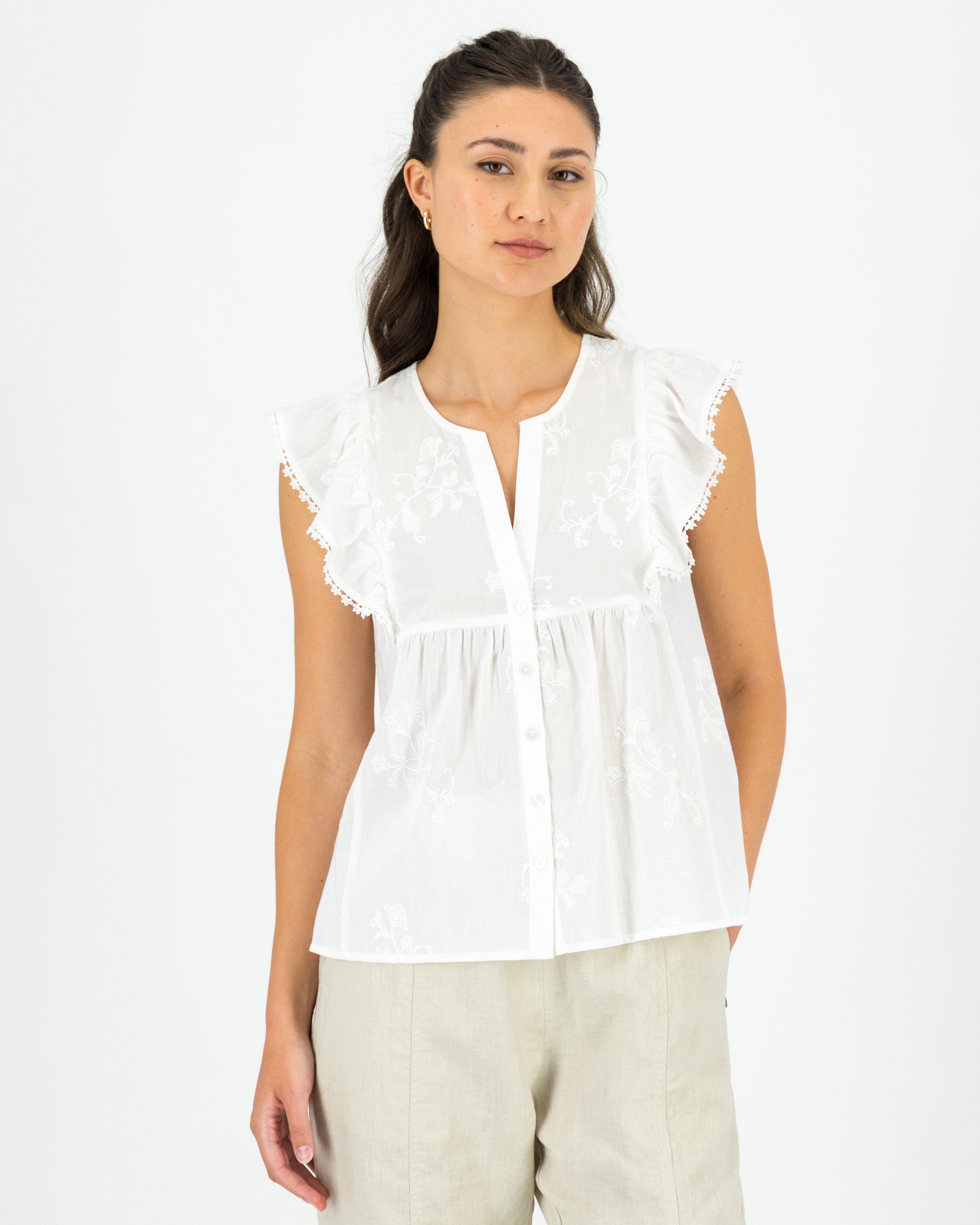 Old Khaki Women's Bianca Ruffle Blouse -  White