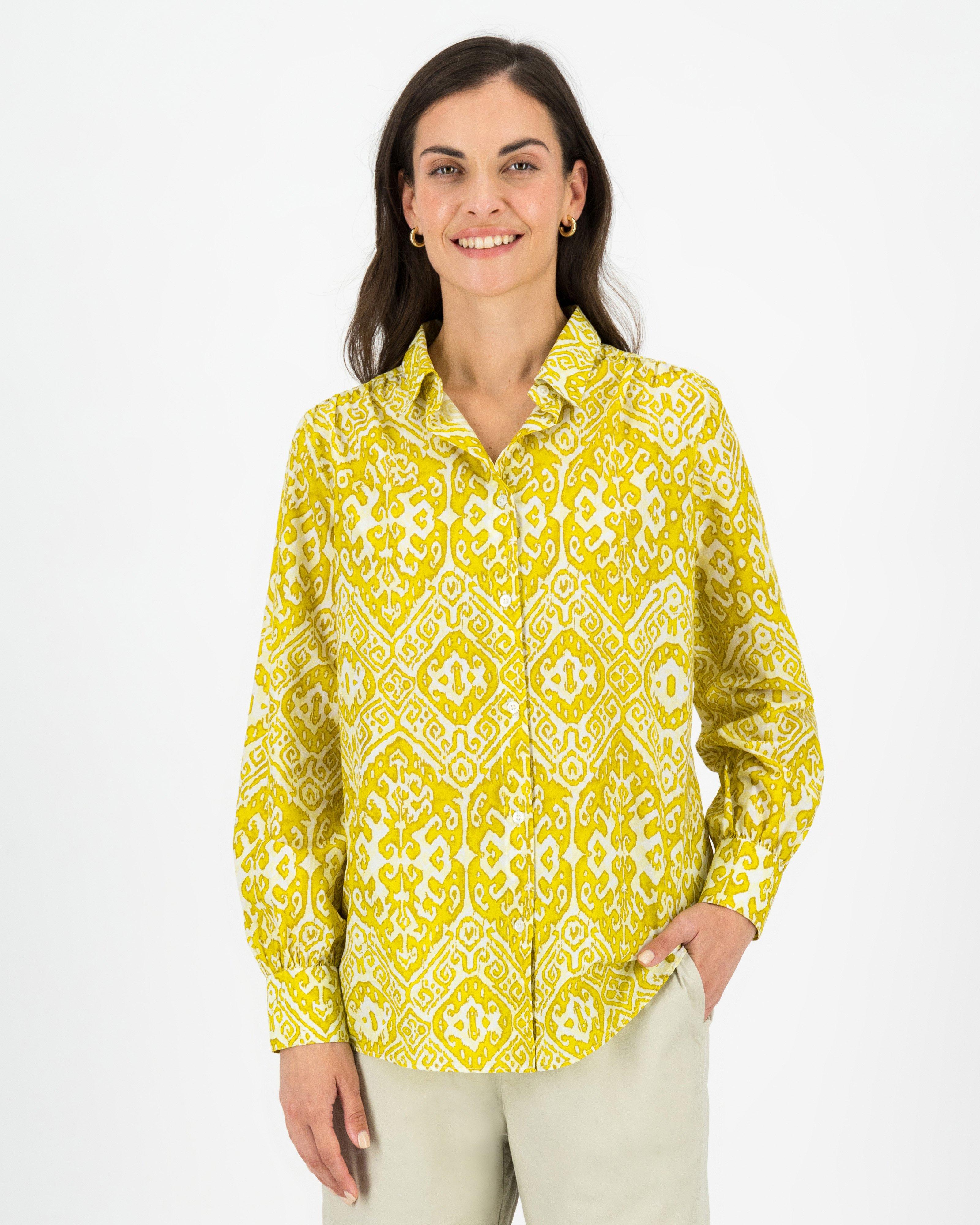 Rare Earth Women’s Thandie Print Shirt -  Chartreuse