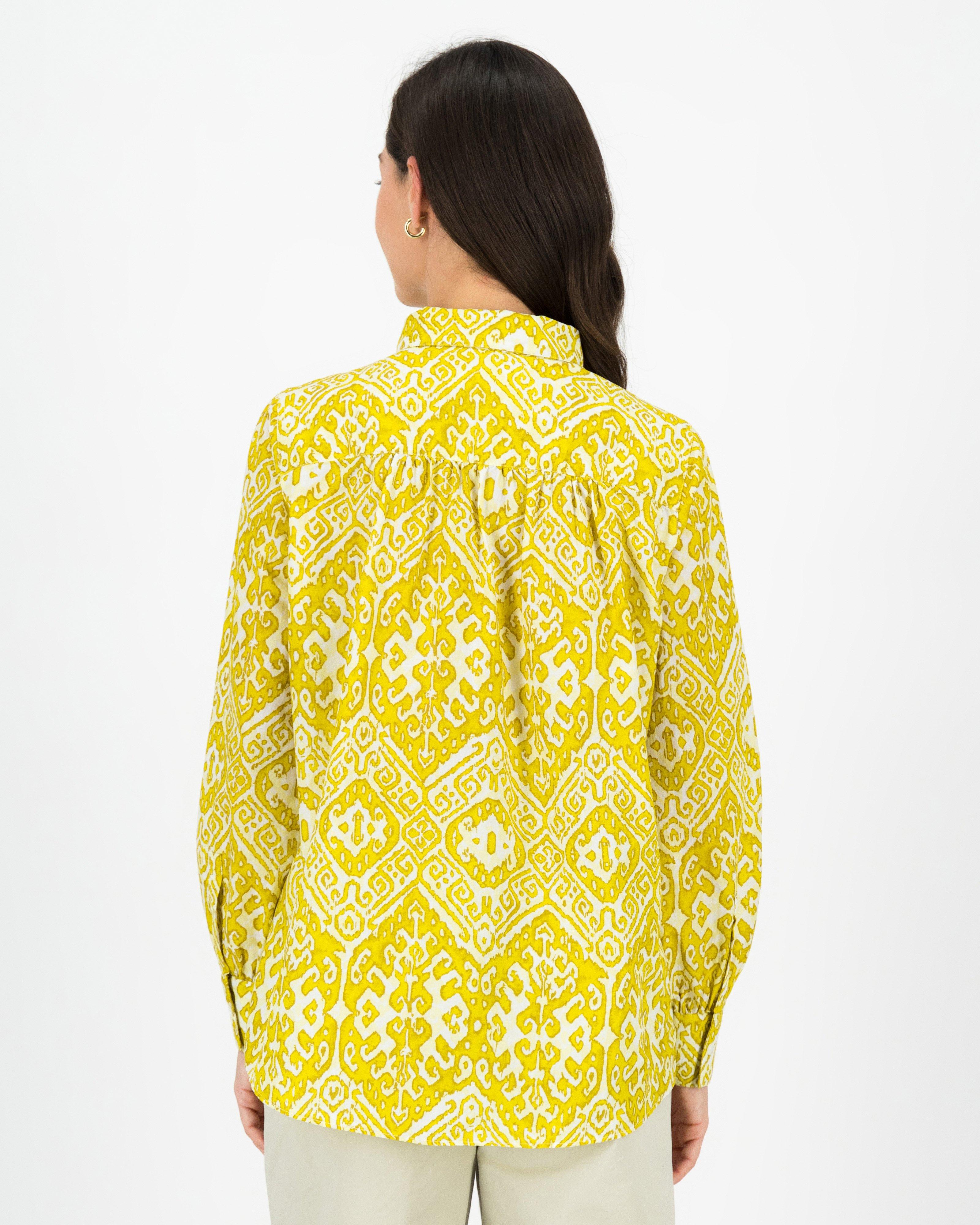 Rare Earth Women’s Thandie Print Shirt -  Chartreuse