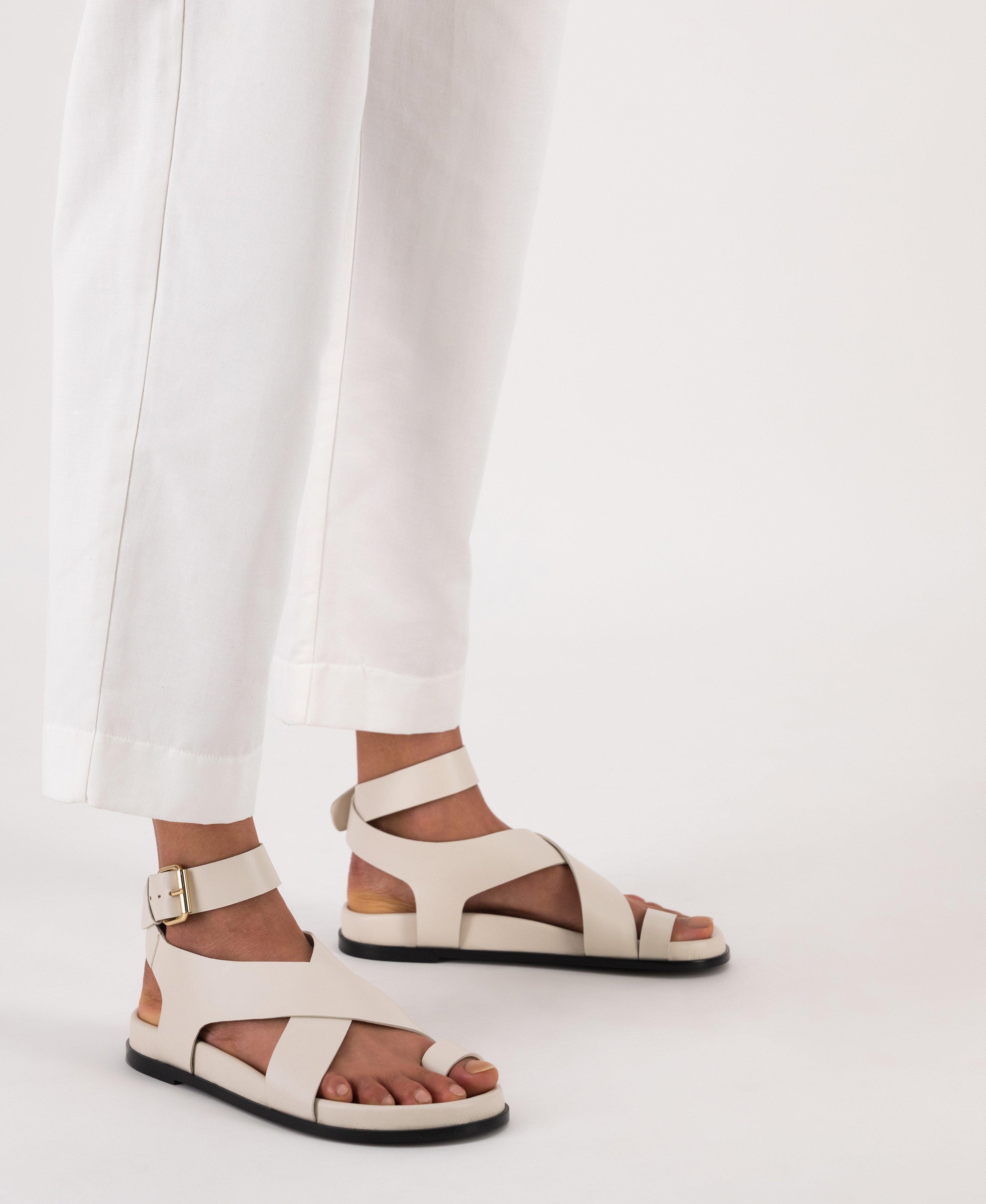 Jullian Leather Sandal -  Bone