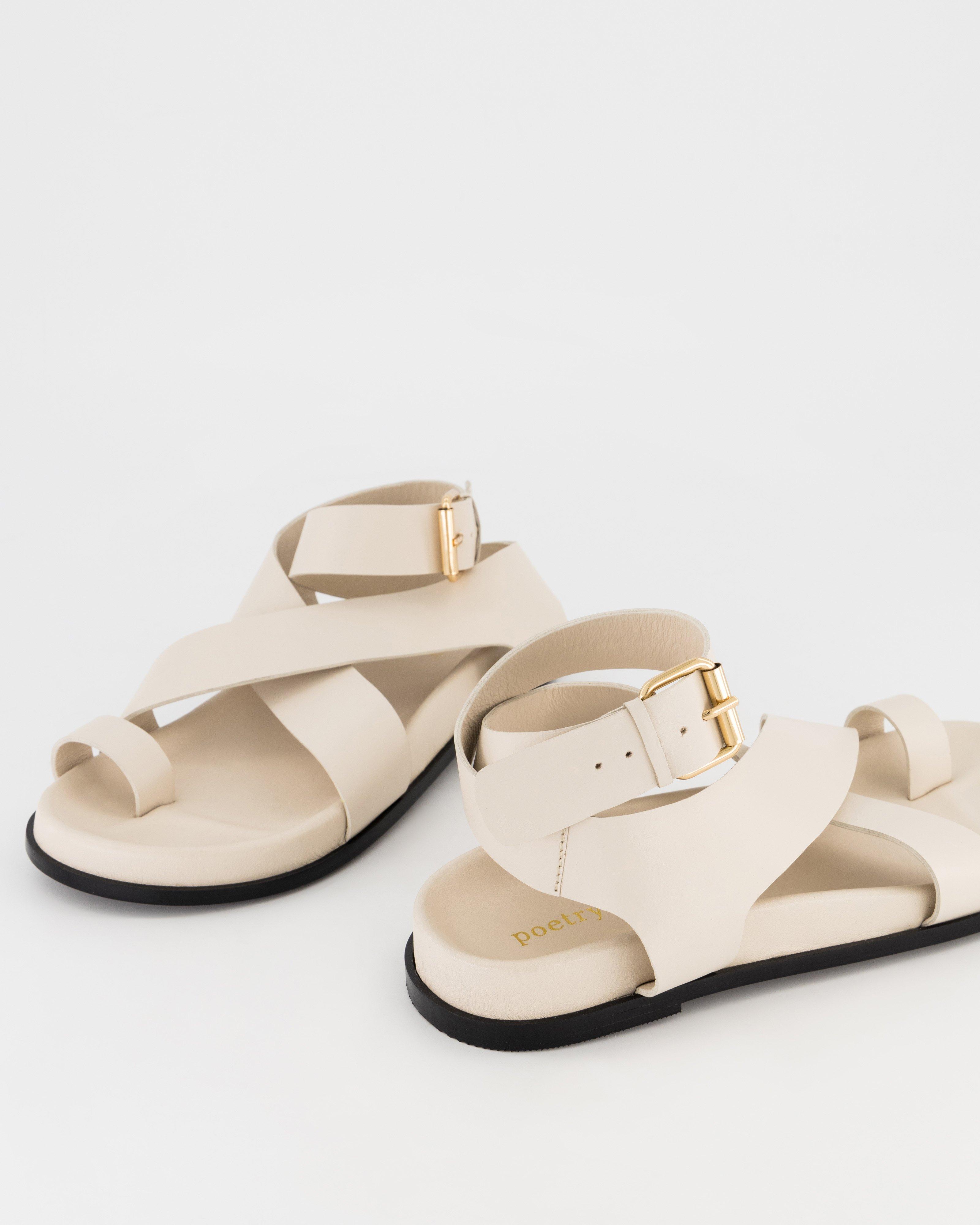 Jullian Leather Sandal -  Bone