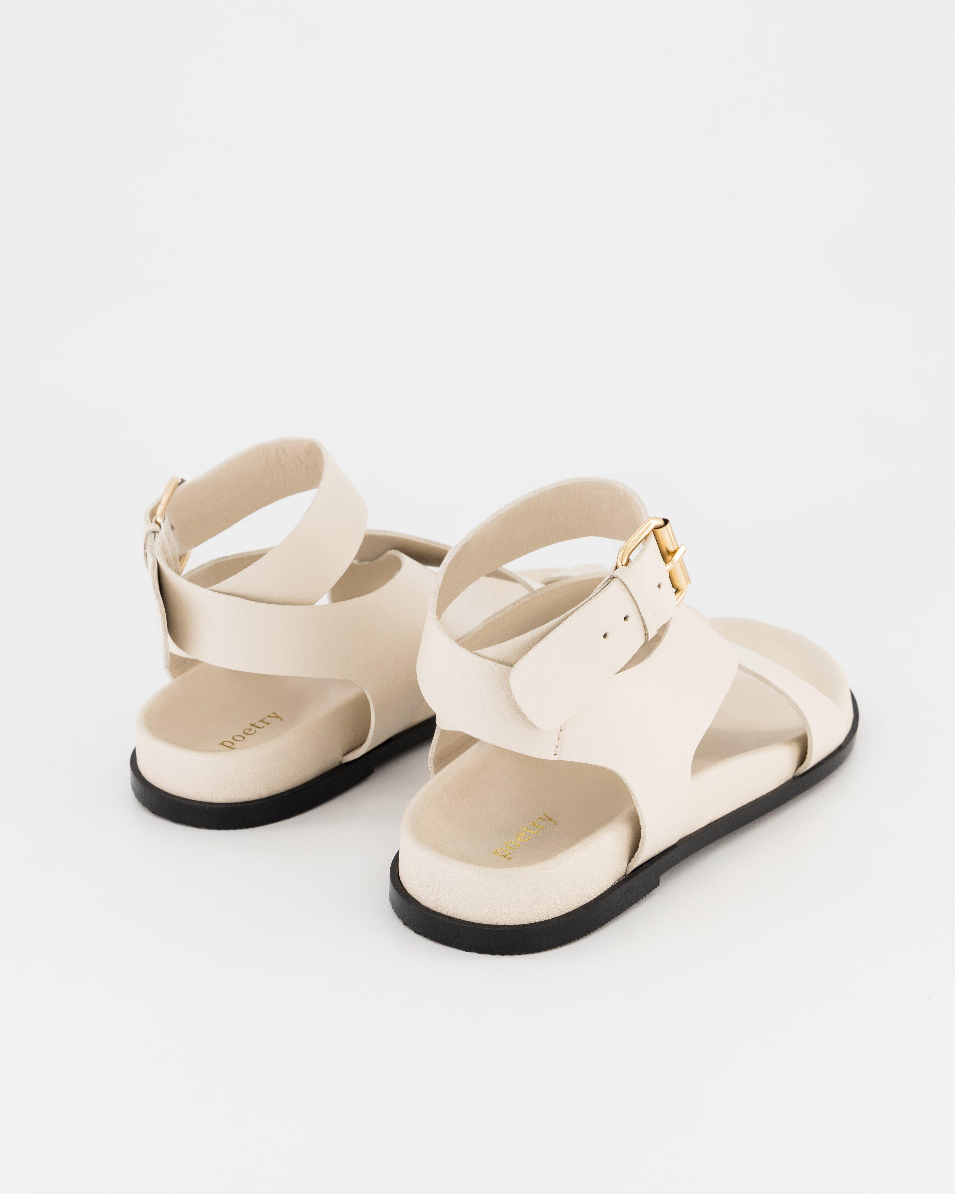 Jullian Leather Sandal -  Bone