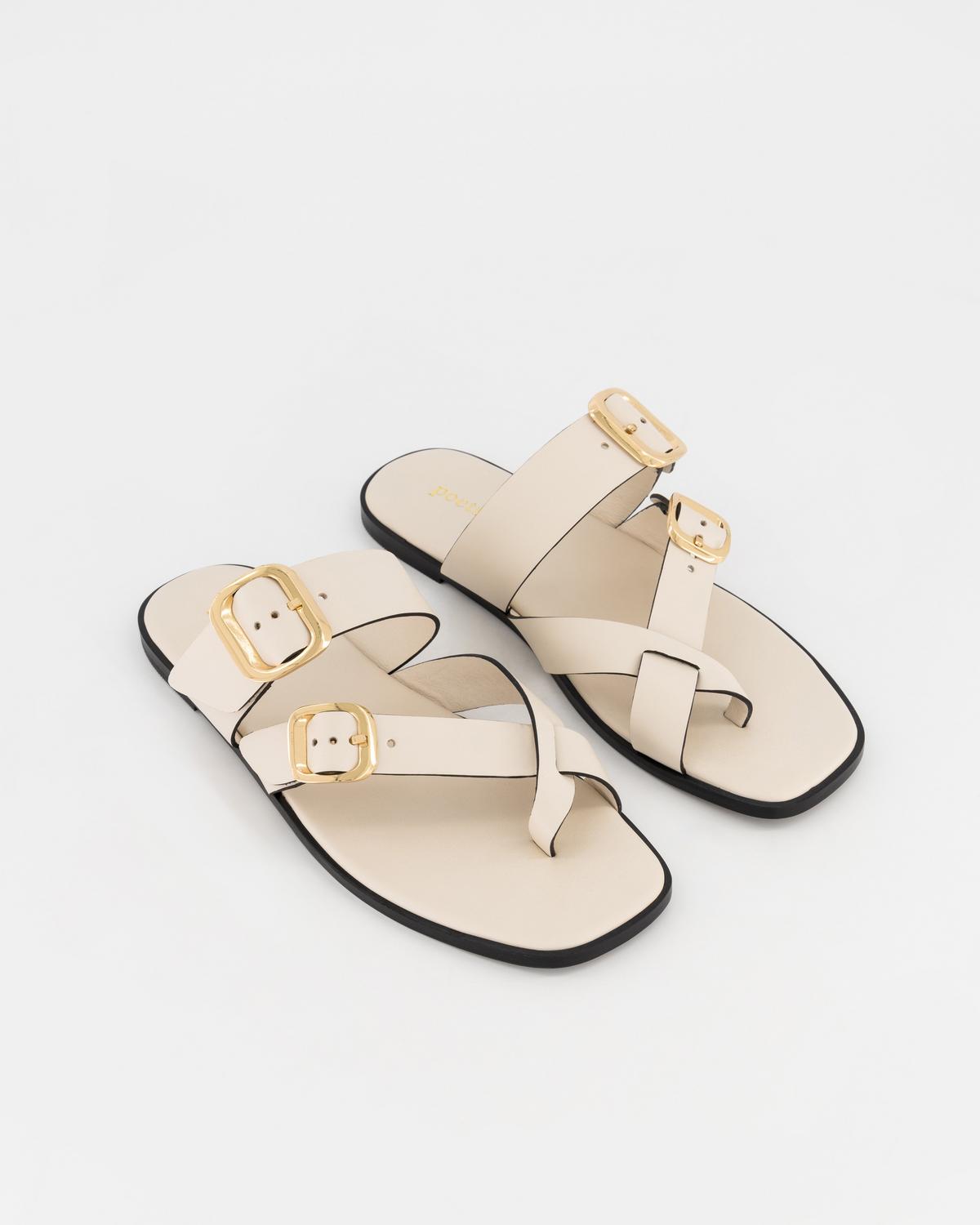 Camryn Leather Buckle Sandal - Poetry Clothing Store