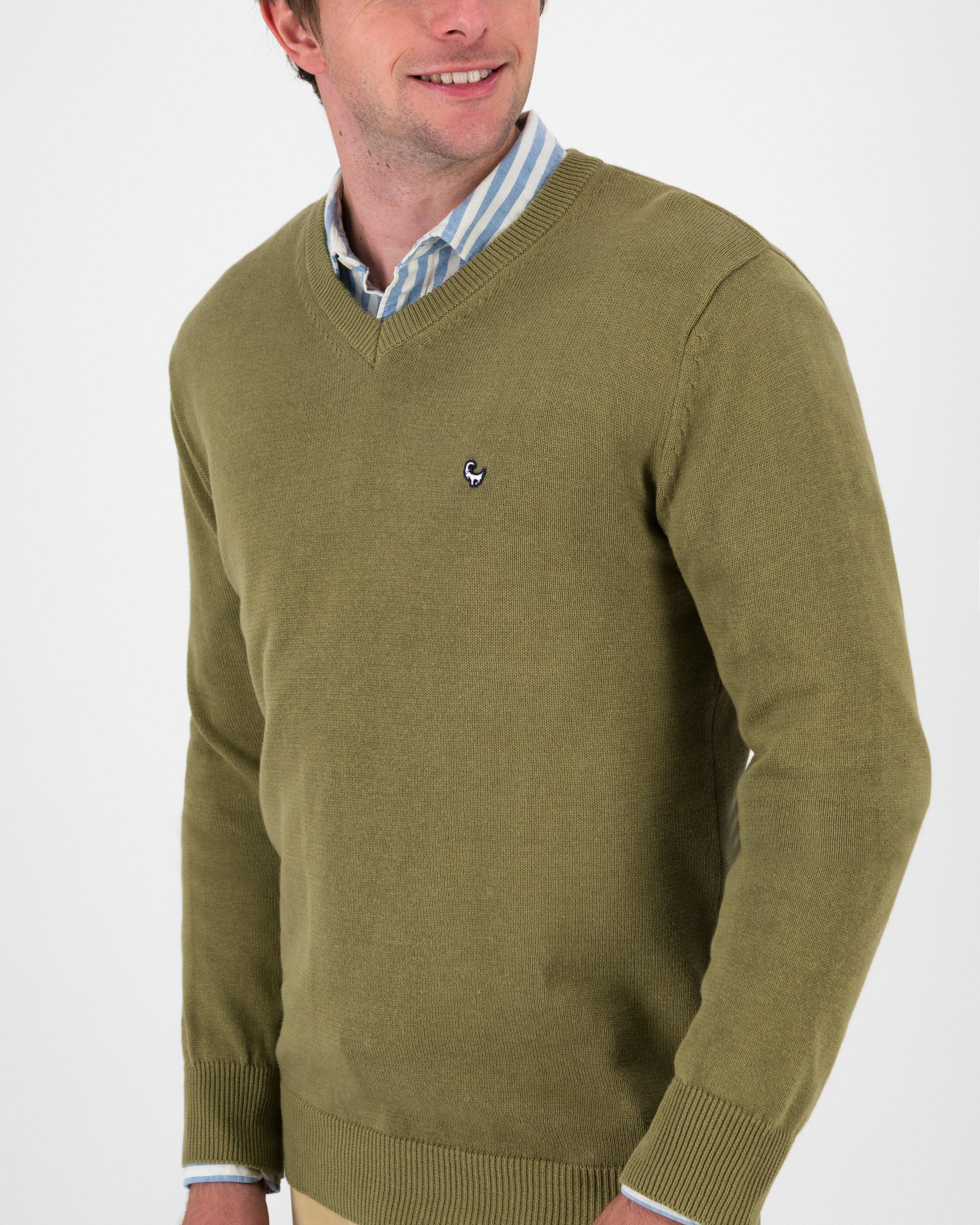 Khaki Mineral Washed Terry Knit Pullover