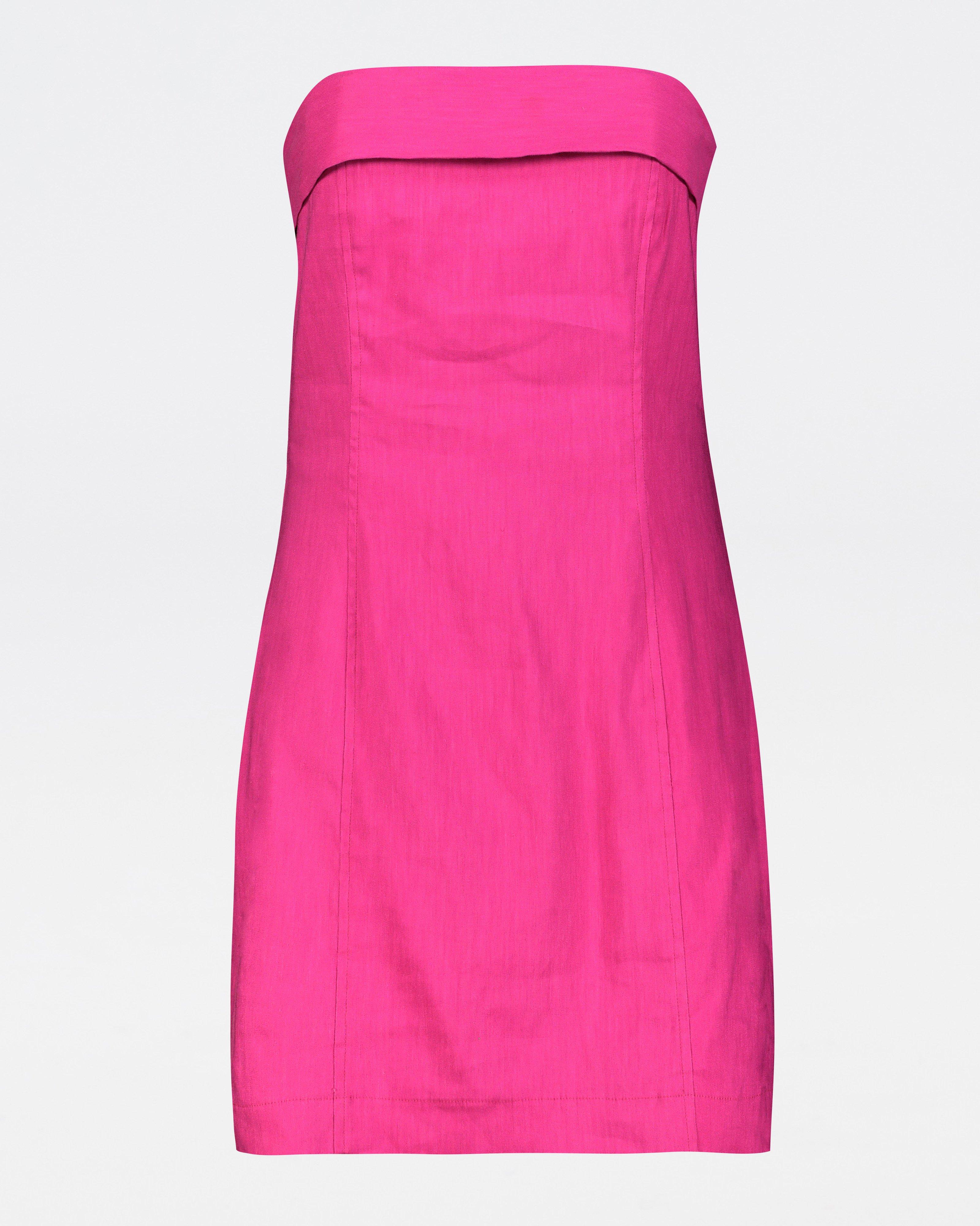 Liliana Short Linen Dress -  Pink