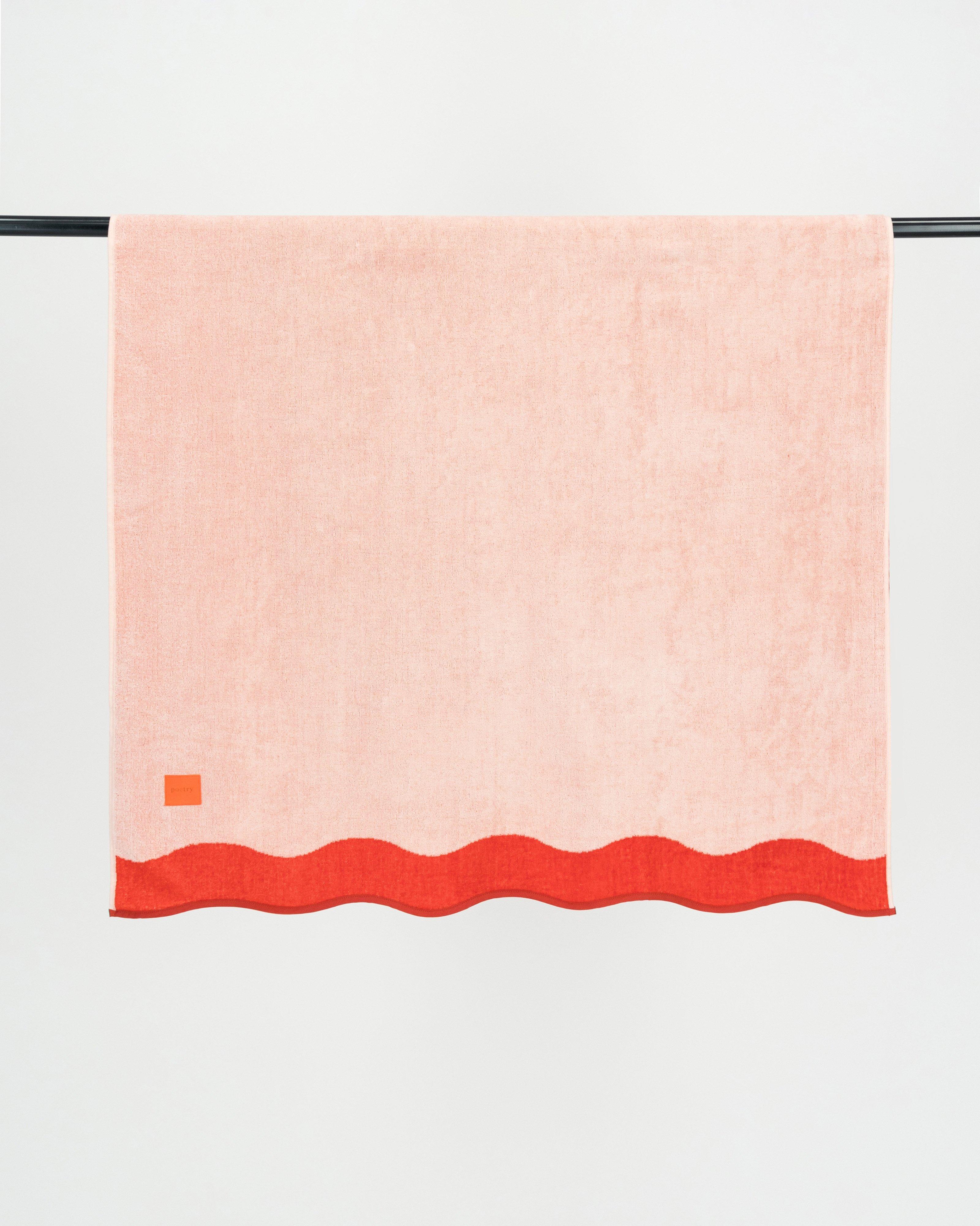 Cleo Scalloped Beach Towel -  Pink