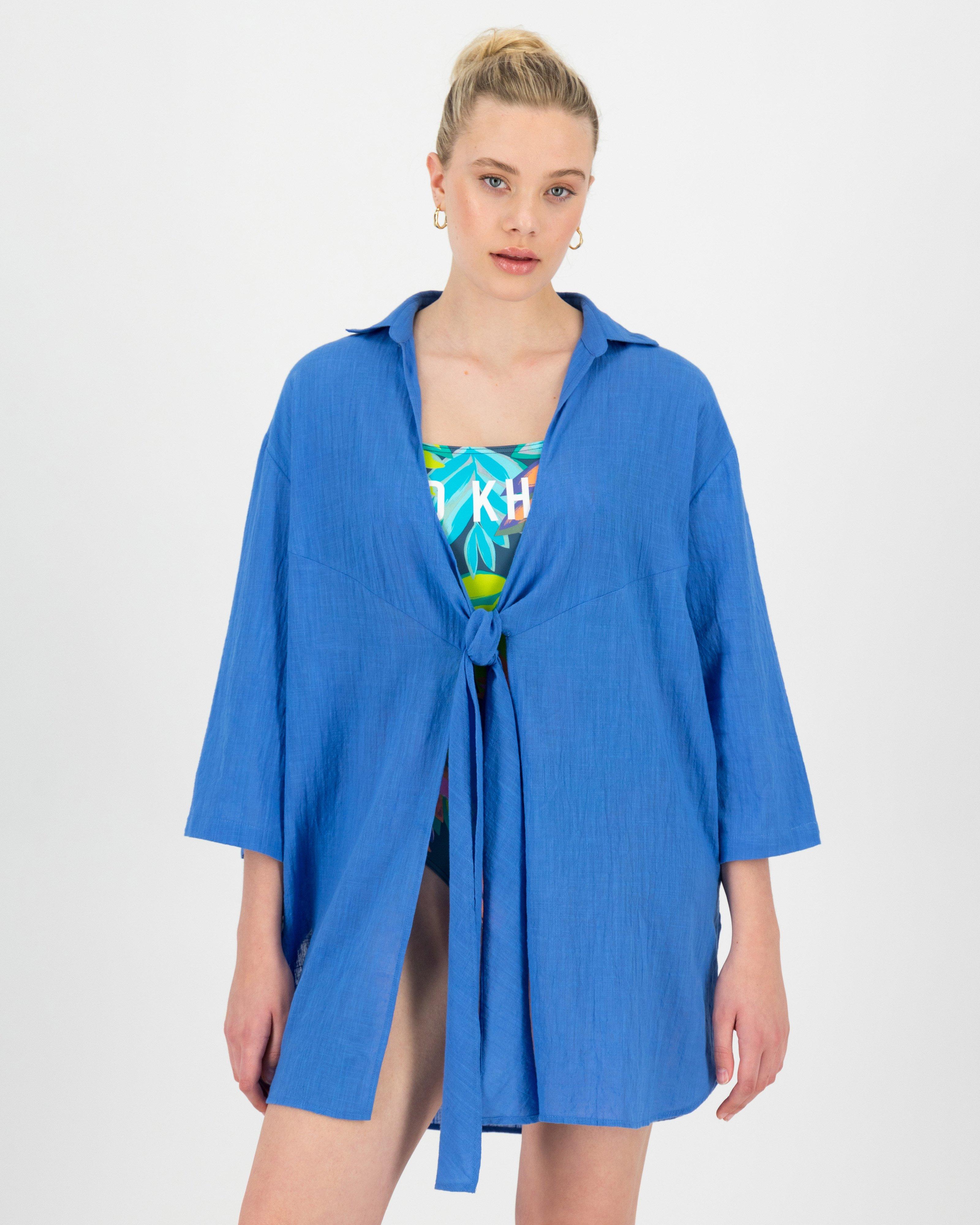 Women's Simmy Knot Kimono -  Cobalt