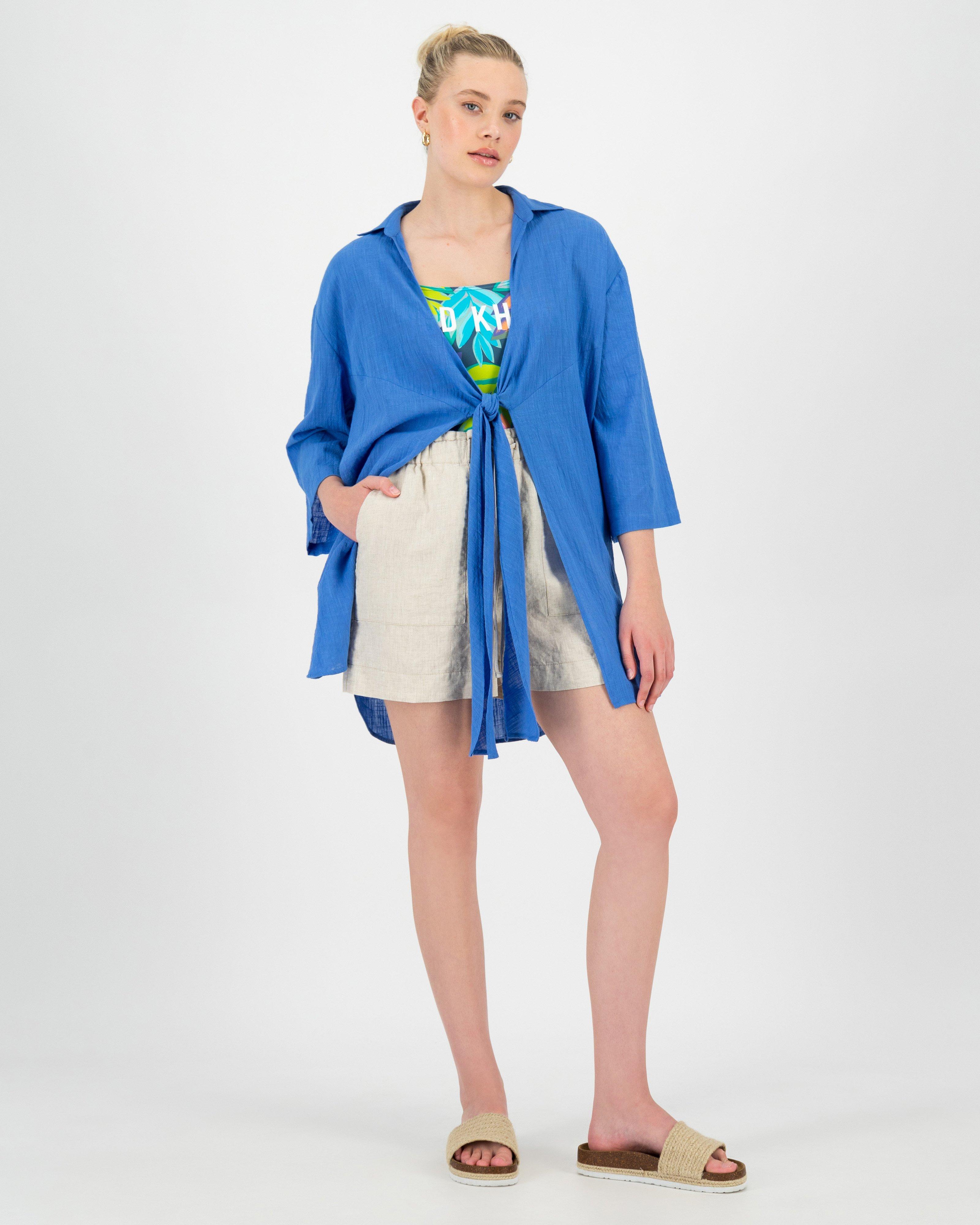 Women's Simmy Knot Kimono -  Cobalt