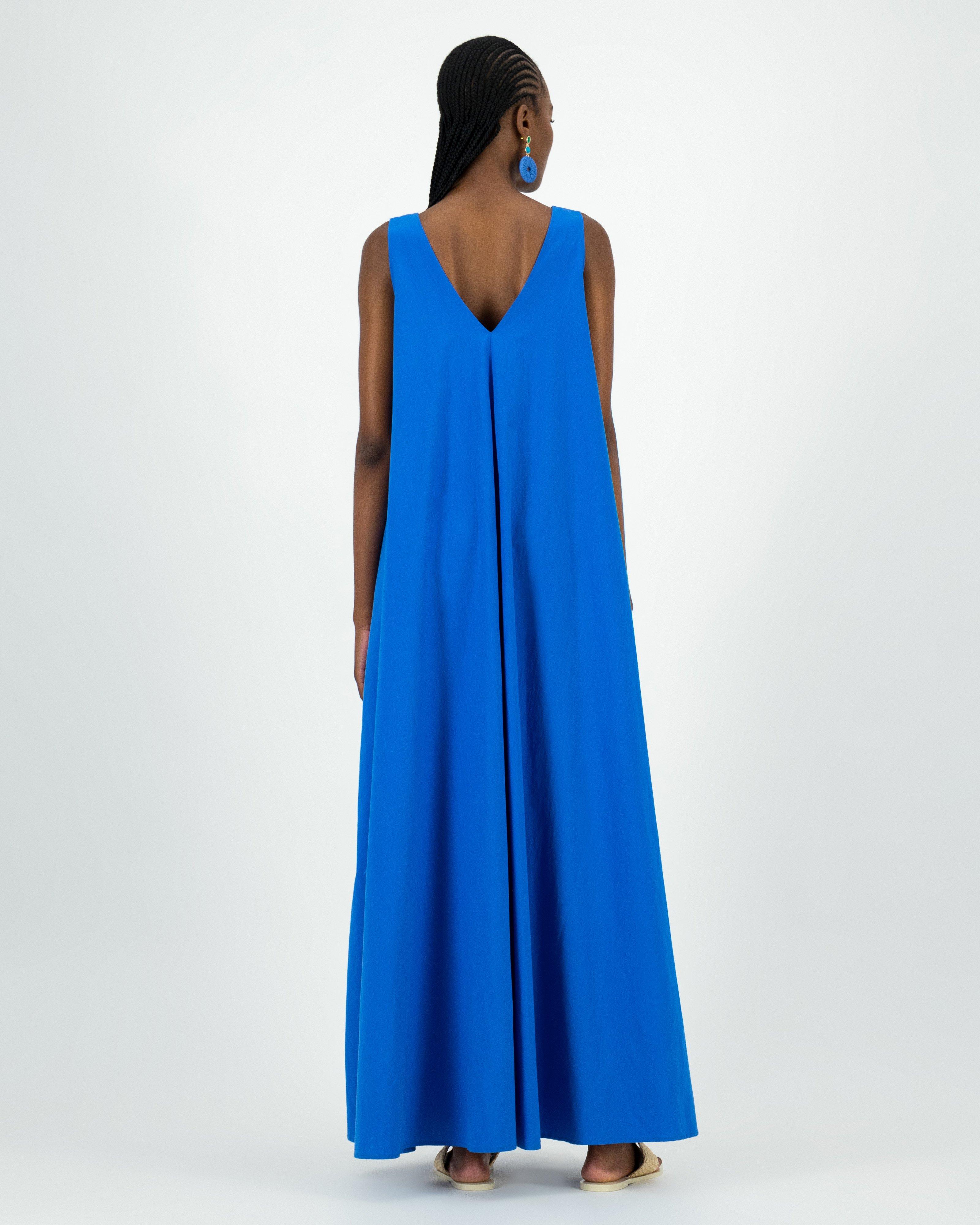 Noa Trapeze Maxi Dress -  Blue