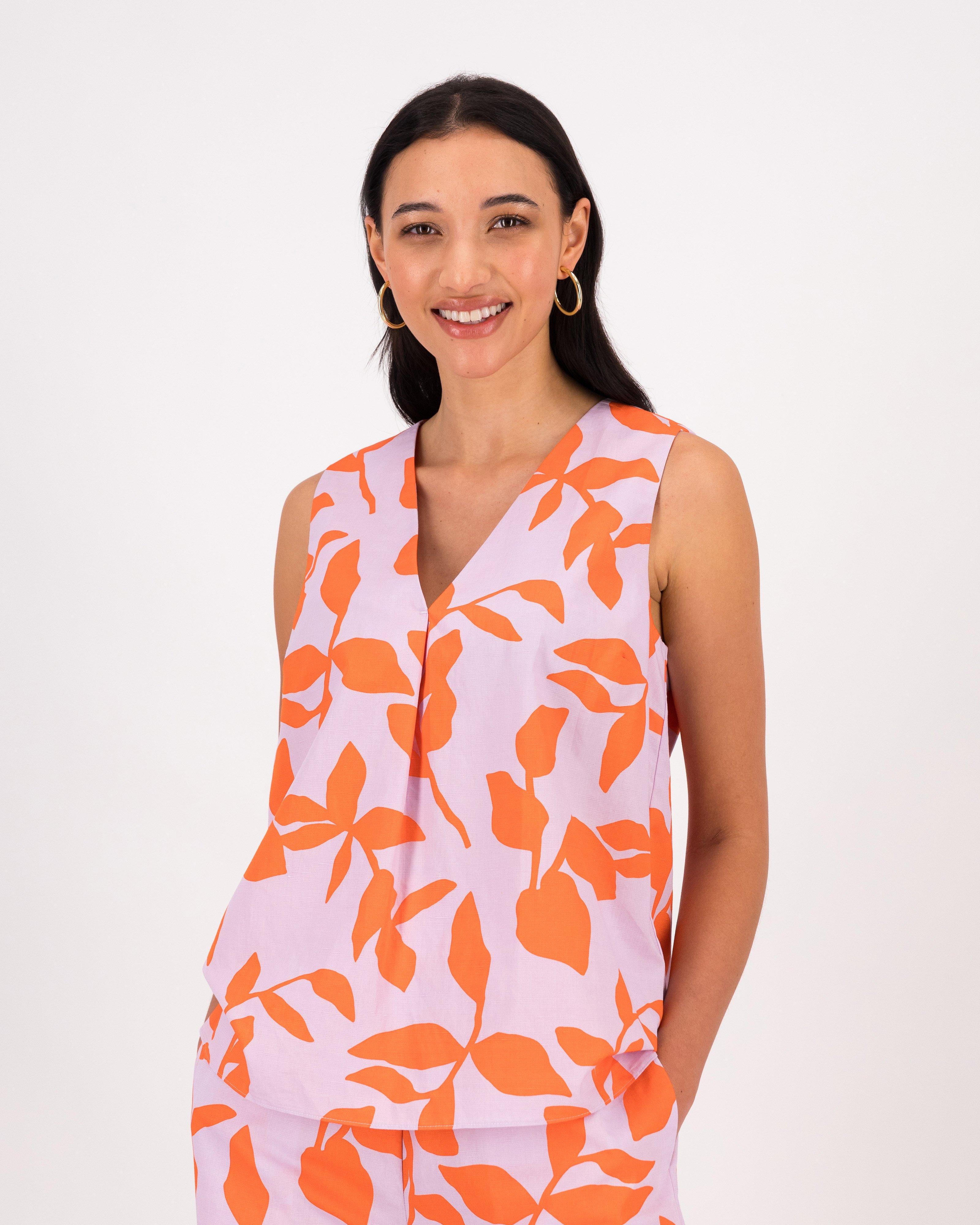 Axi Printed Popover -  Orange