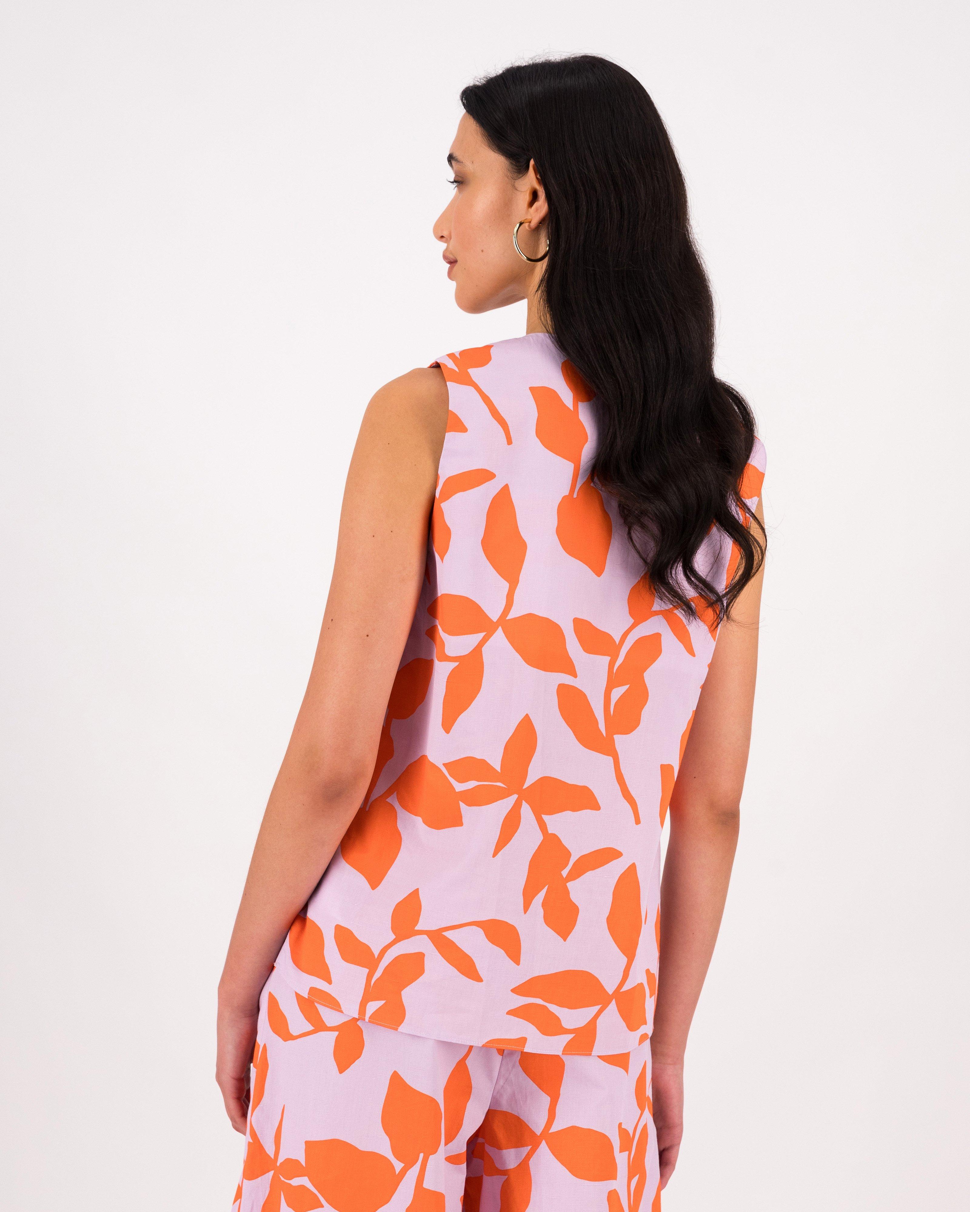 Axi Printed Popover -  Orange