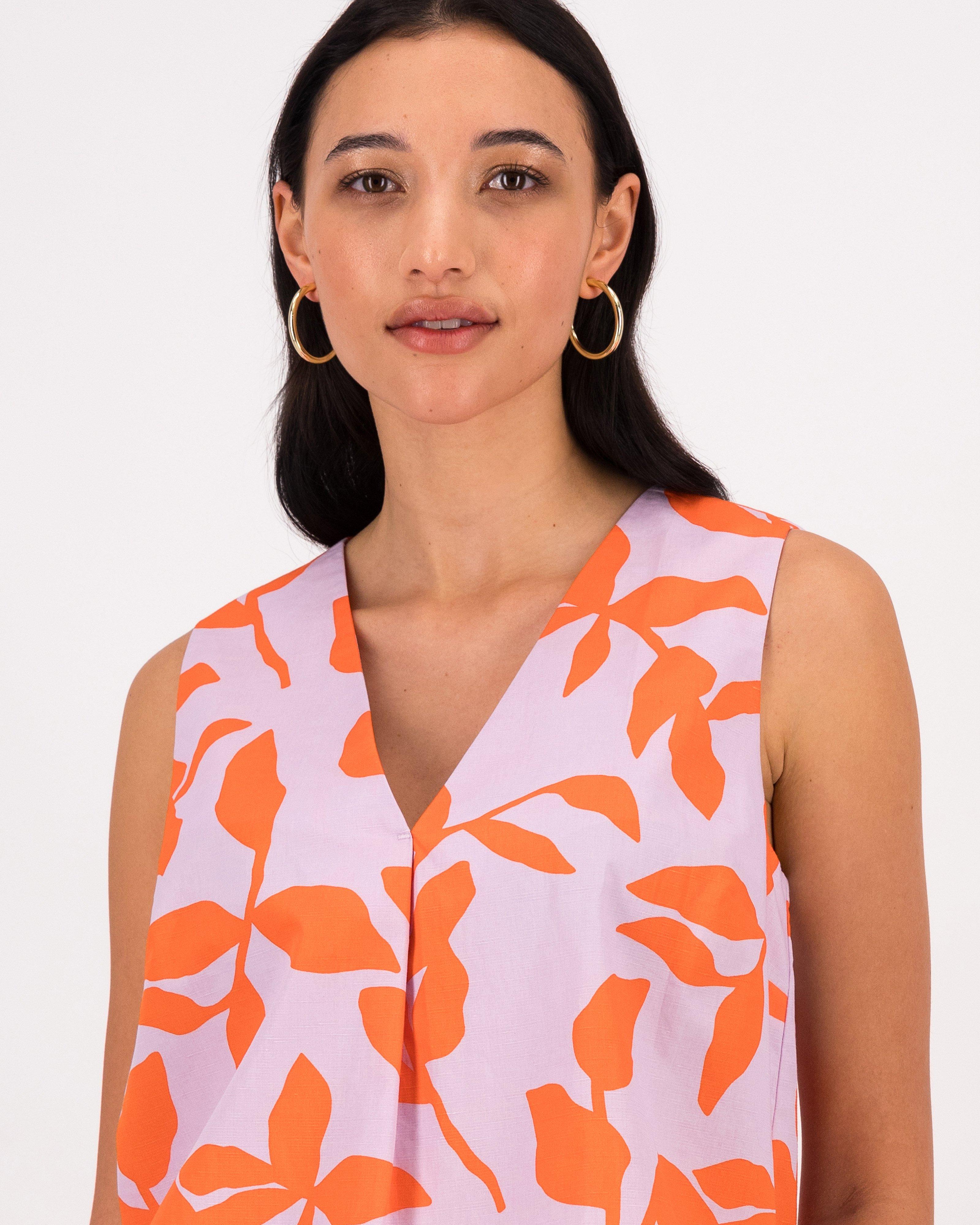 Axi Printed Popover -  Orange