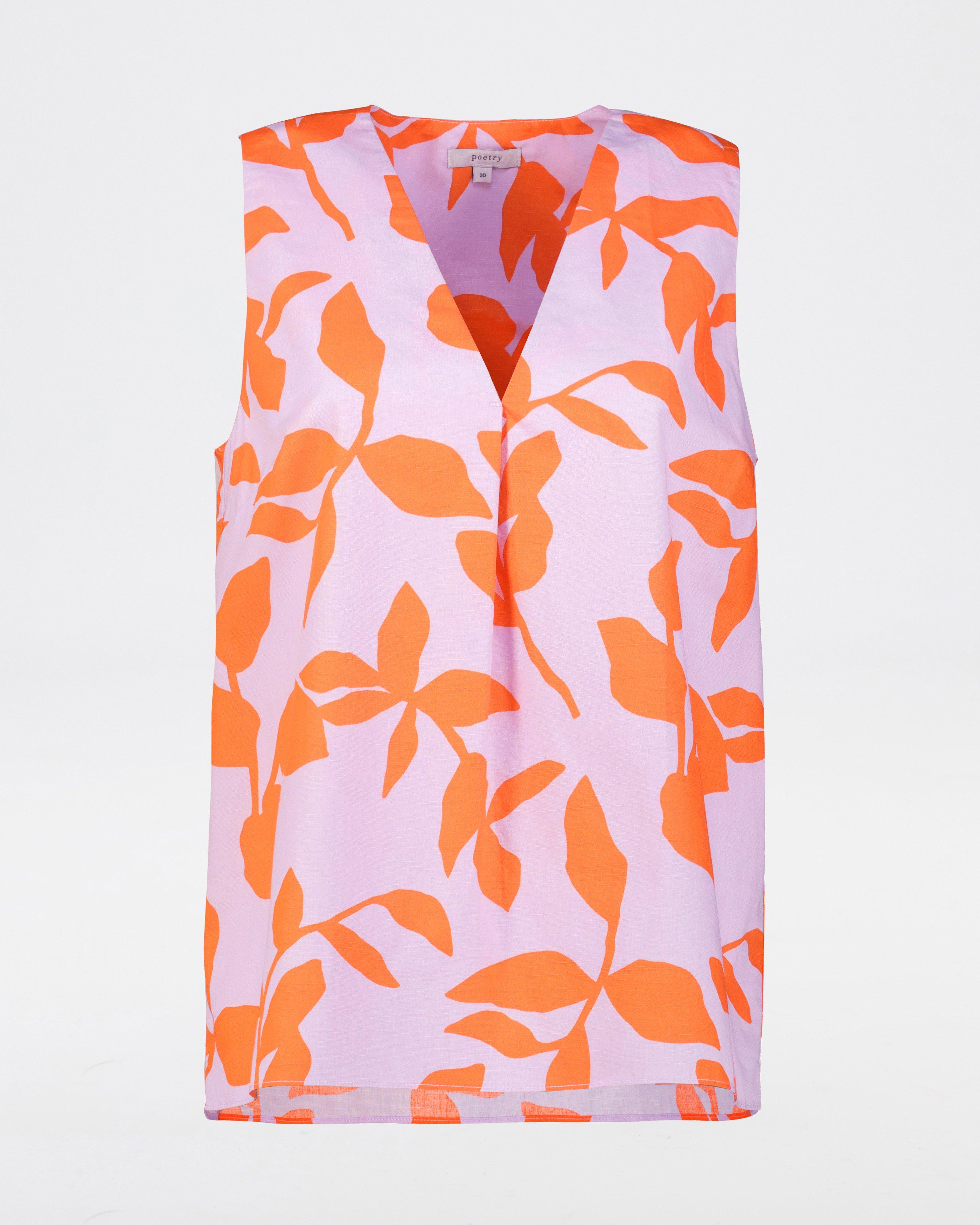 Axi Printed Popover -  Orange