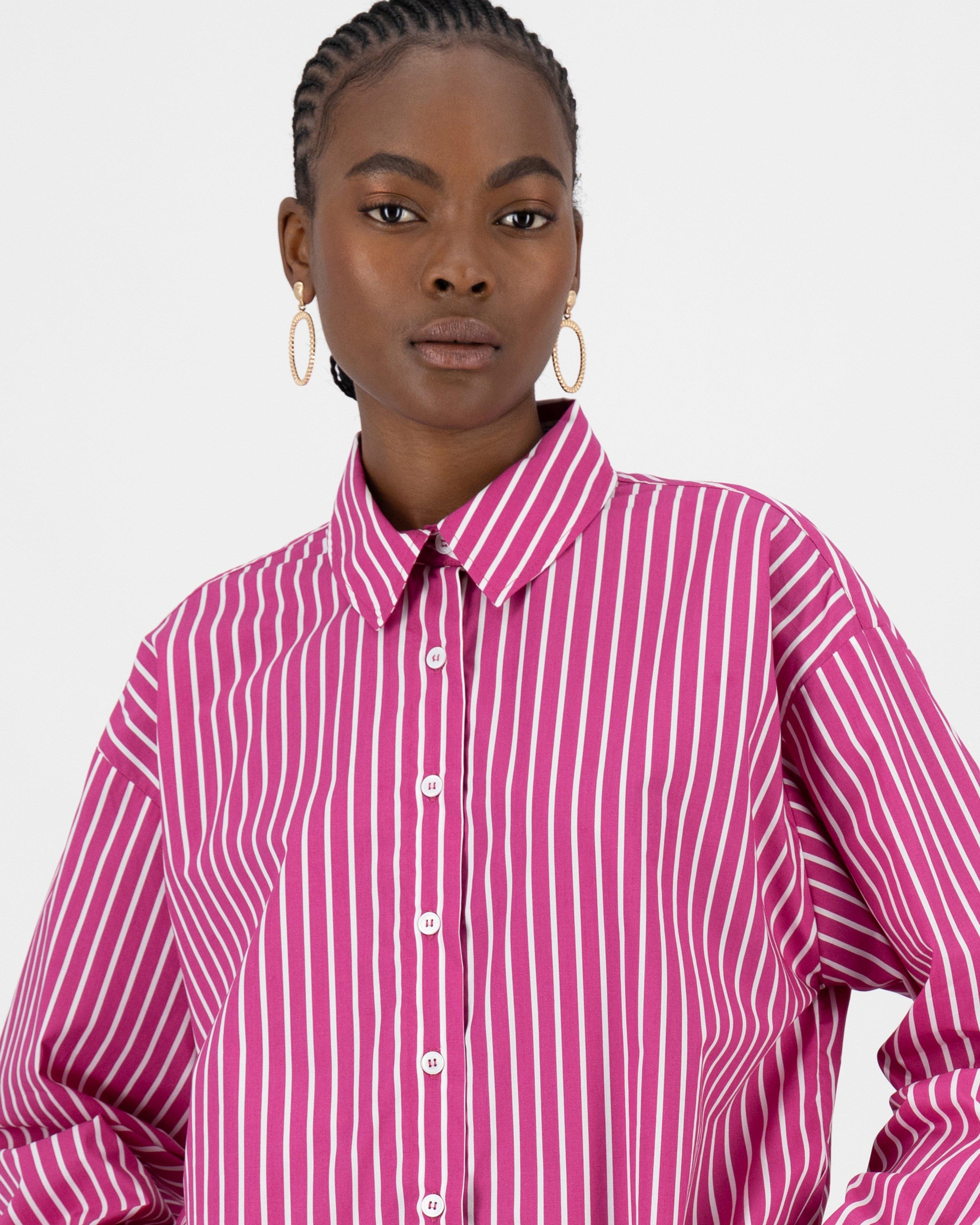 Batini Stripe Button Through Shirt - Poetry Clothing Store