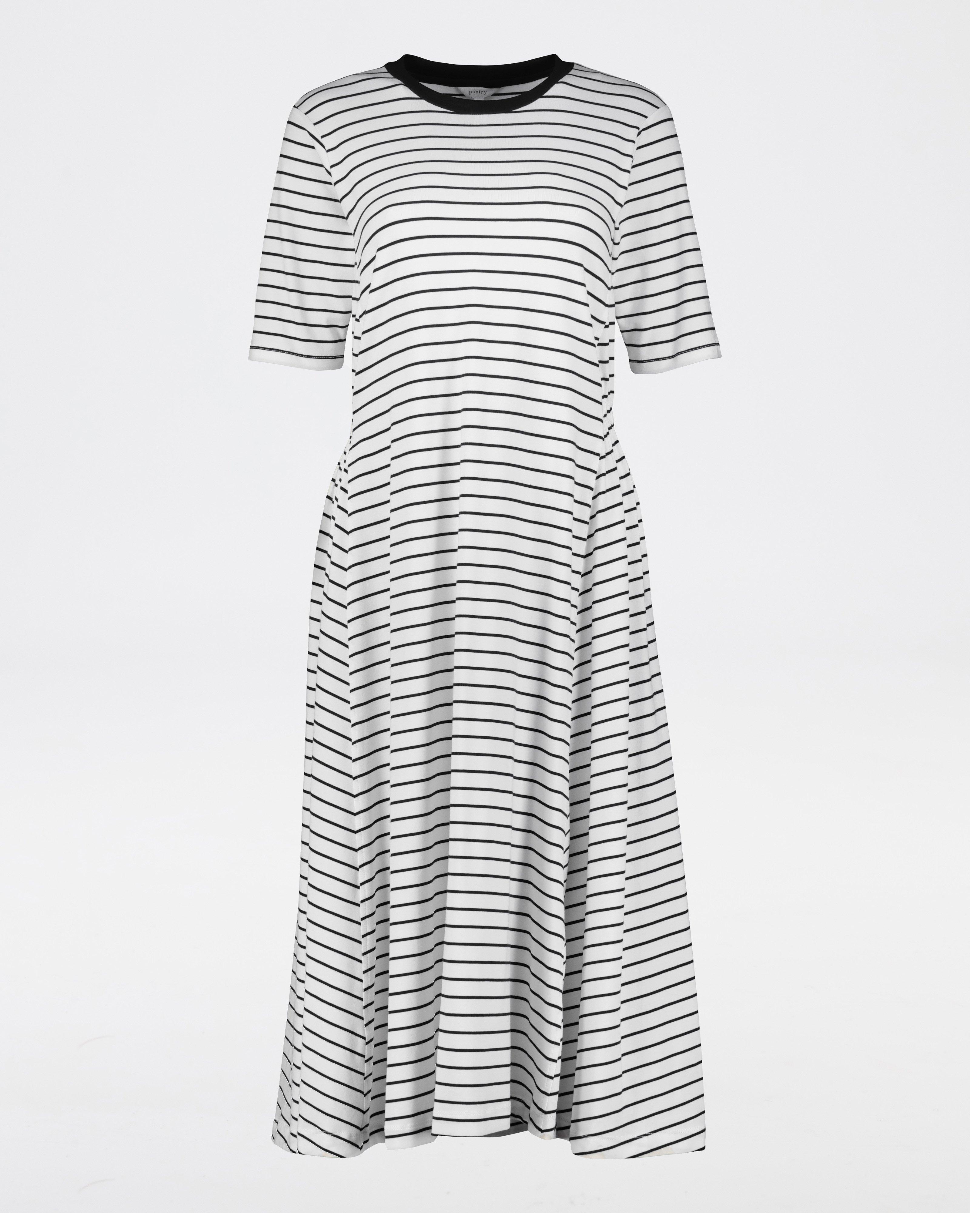 Faye Stripe Knit Dress -  Milk