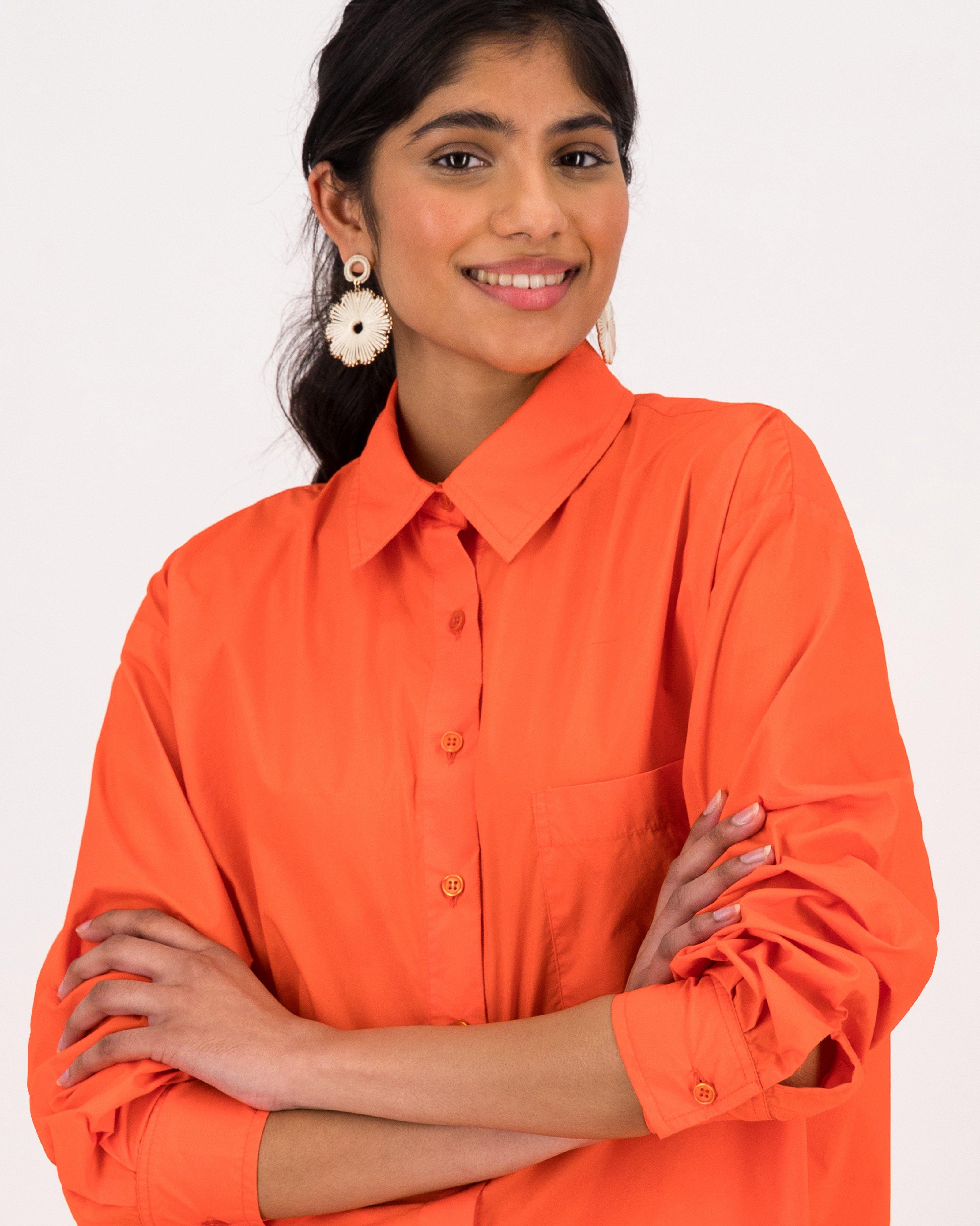 Kata Poplin Shirt -  Orange