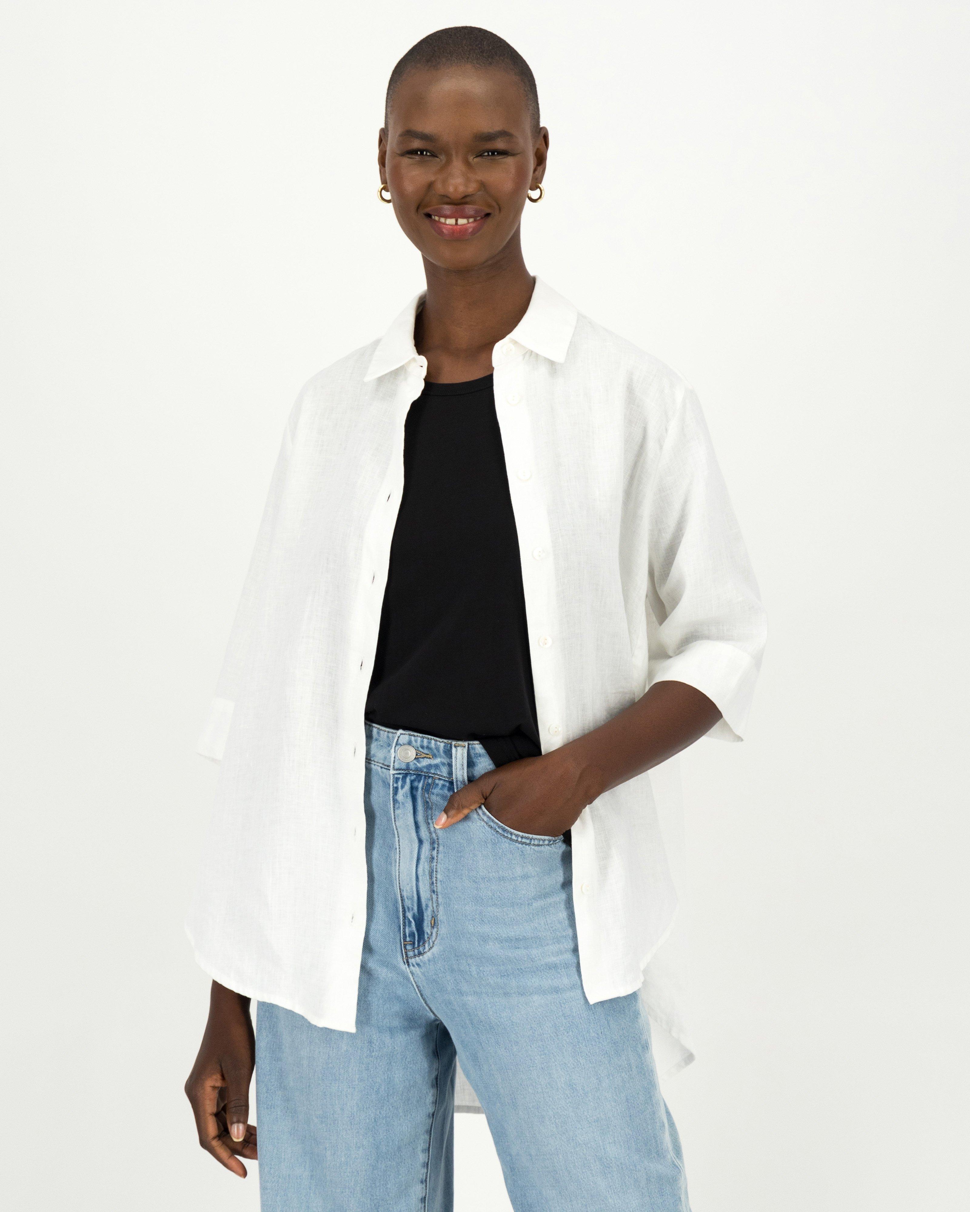 Liza Linen Shirt -  White