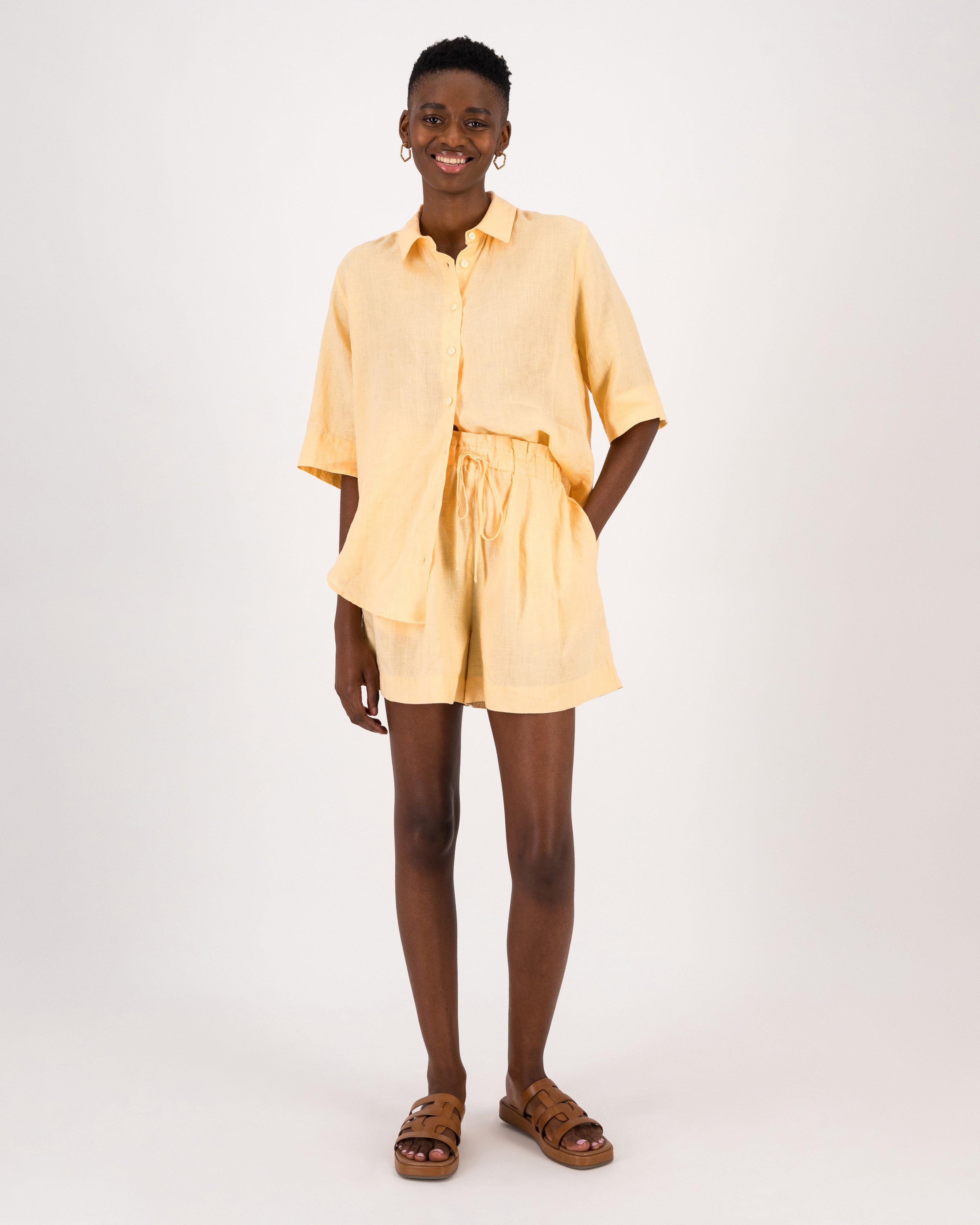 Liza Linen Shirt -  Orange