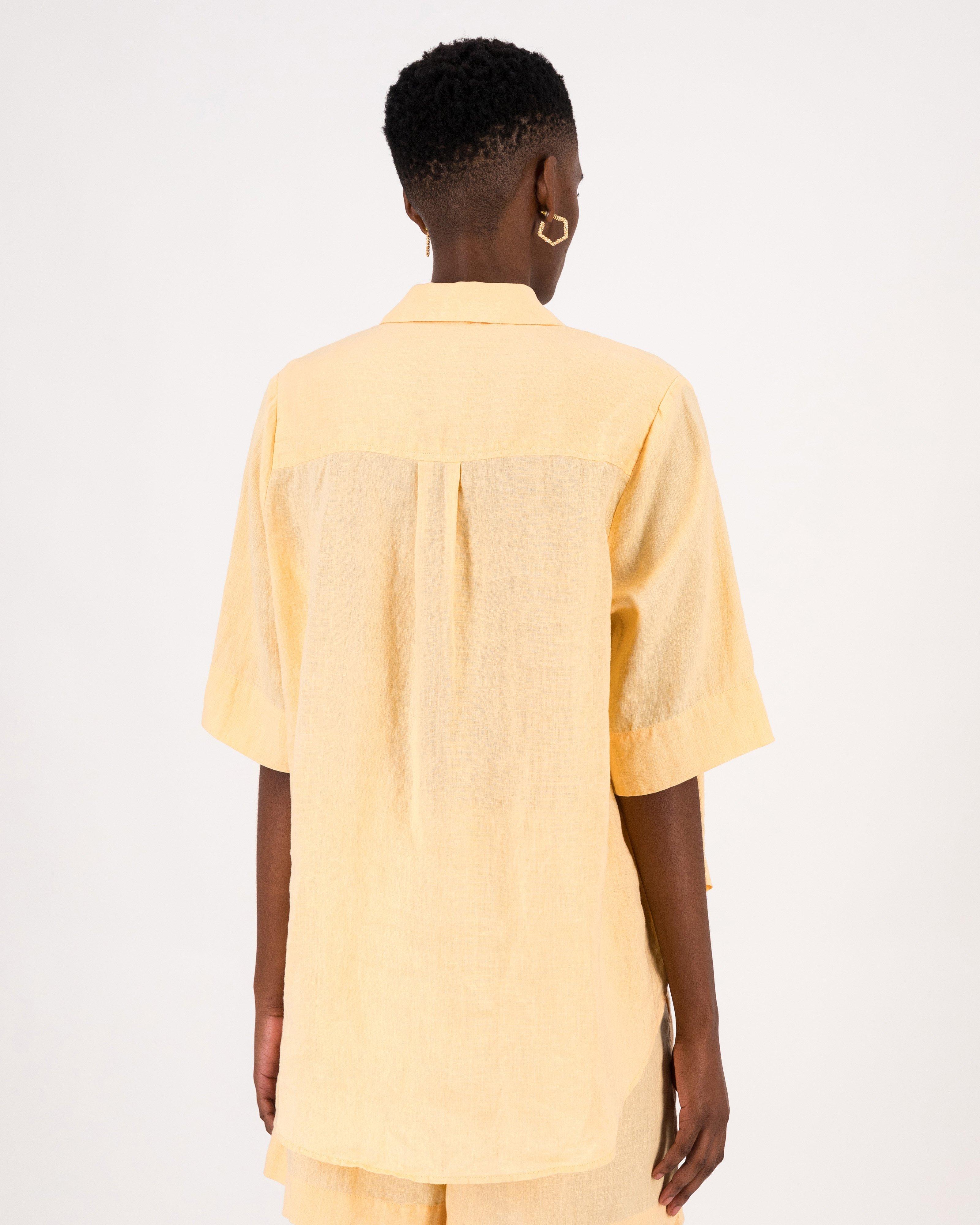 Liza Linen Shirt -  Orange