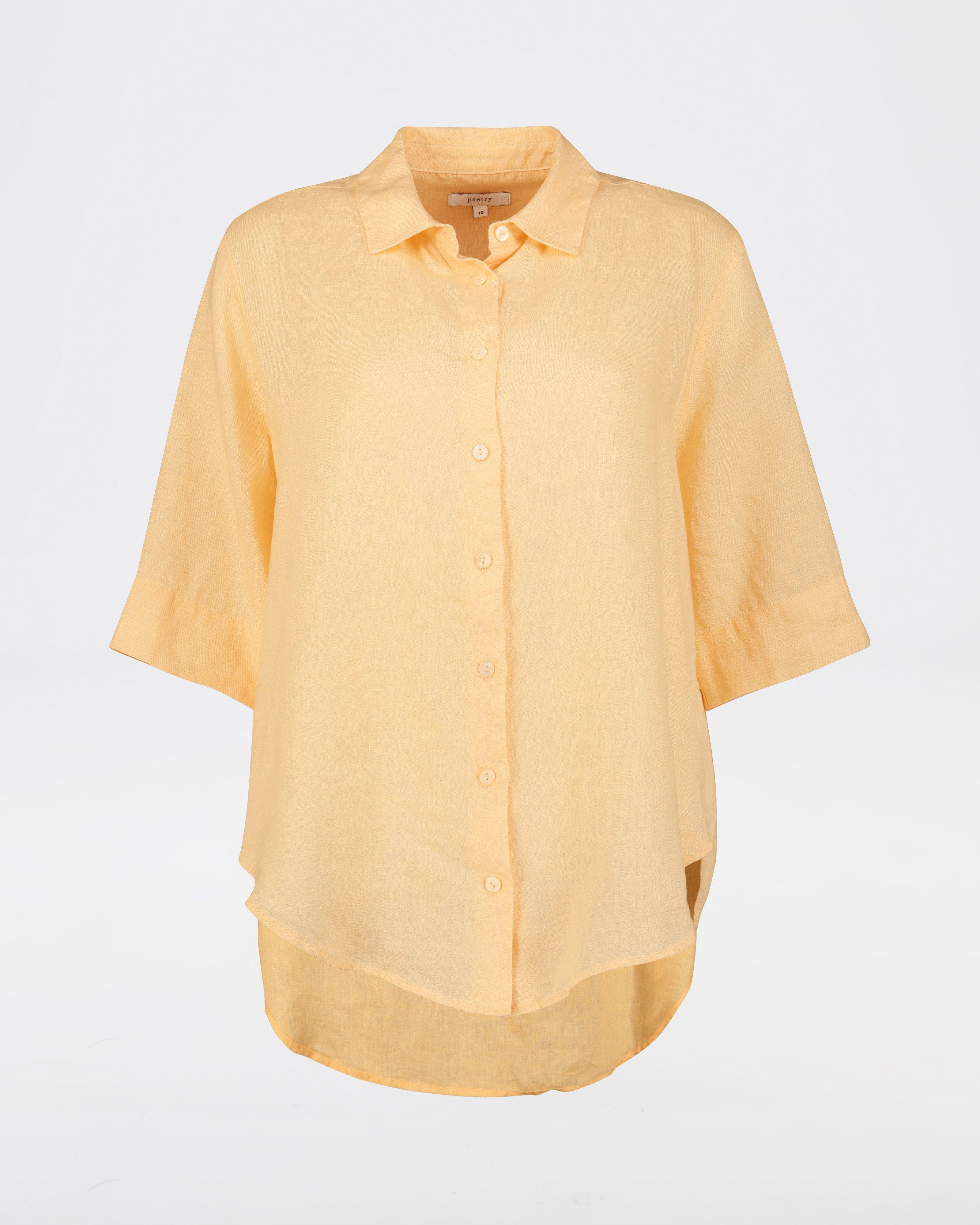 Liza Linen Shirt -  Orange