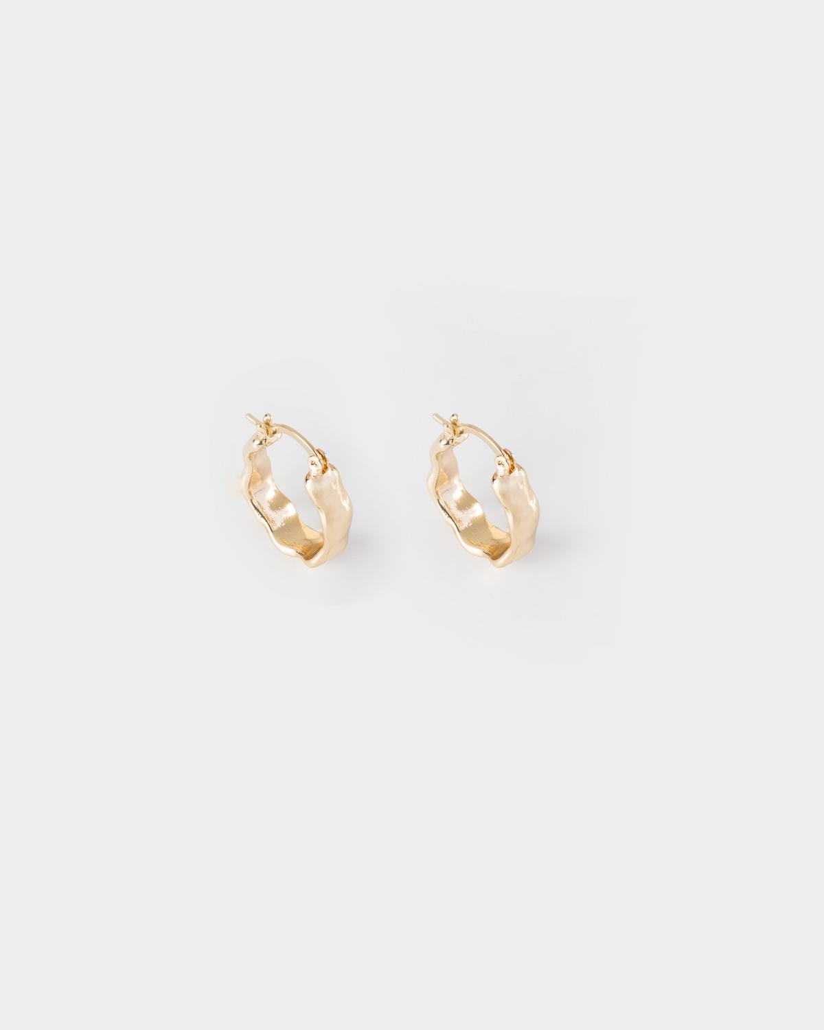 Women's Organic Oval Hoop Earrings -  Gold