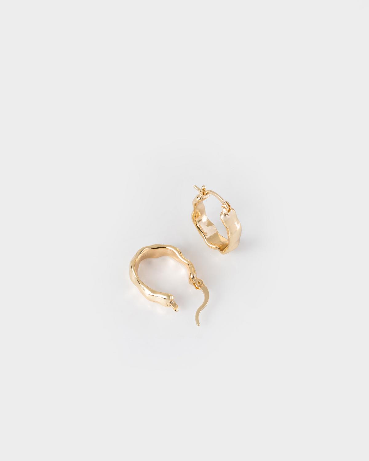Women's Organic Oval Hoop Earrings -  Gold