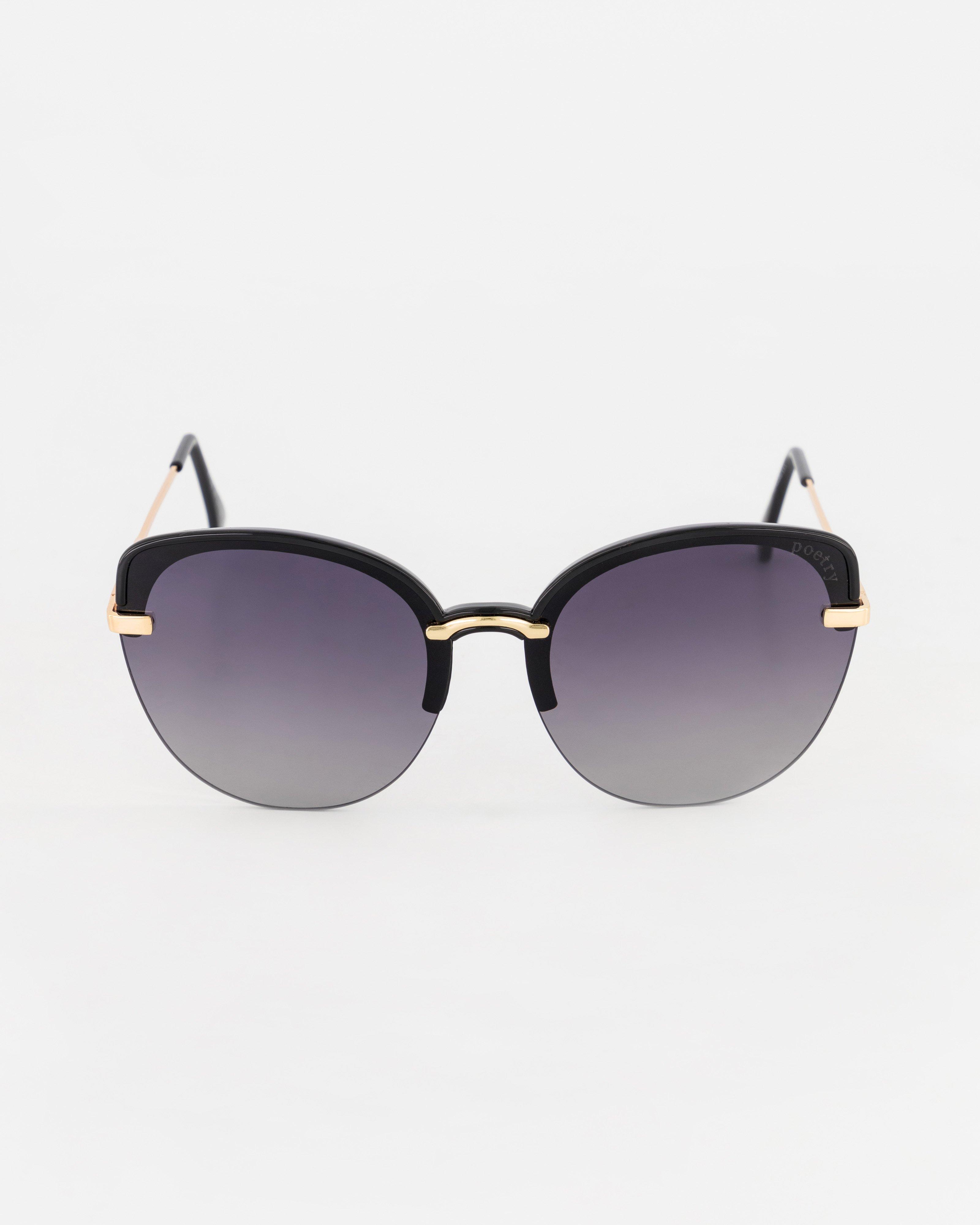 Rimless Cat Eye Sunglasses  -  Black