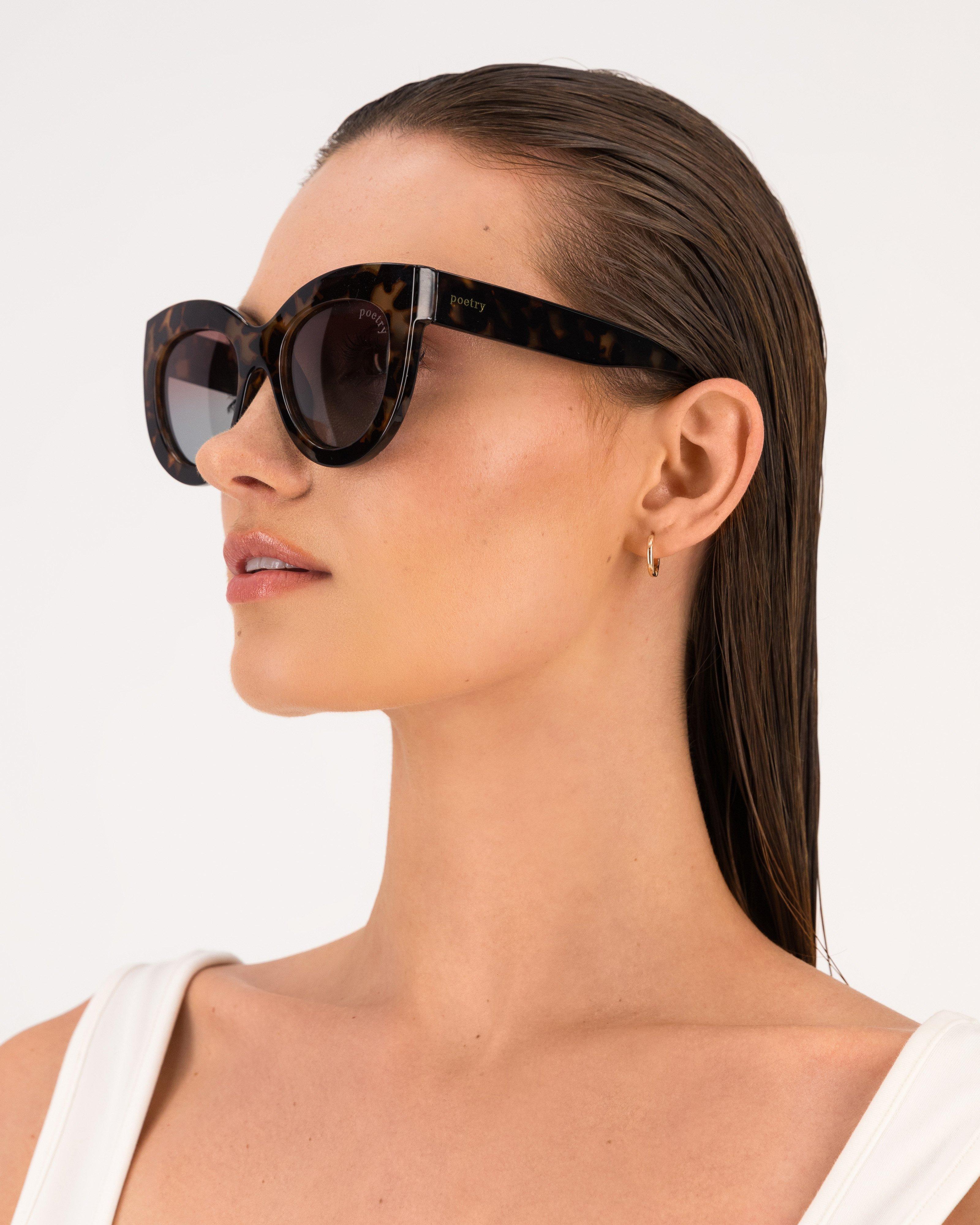 Cateye Polarised Sunglasses -  Brown