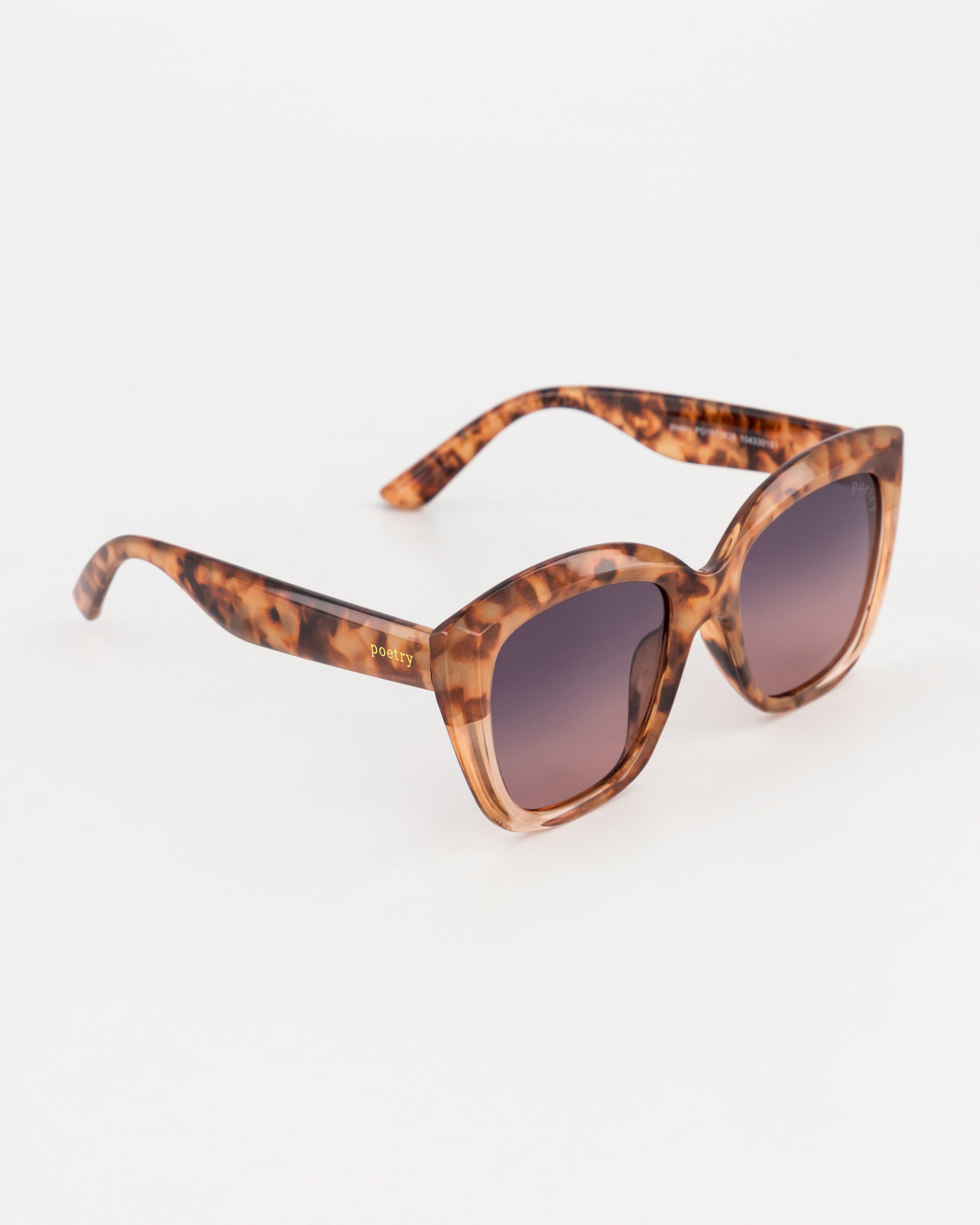Oversized Tortoiseshell Cat Eye Polarised Sunglasses -  Brown