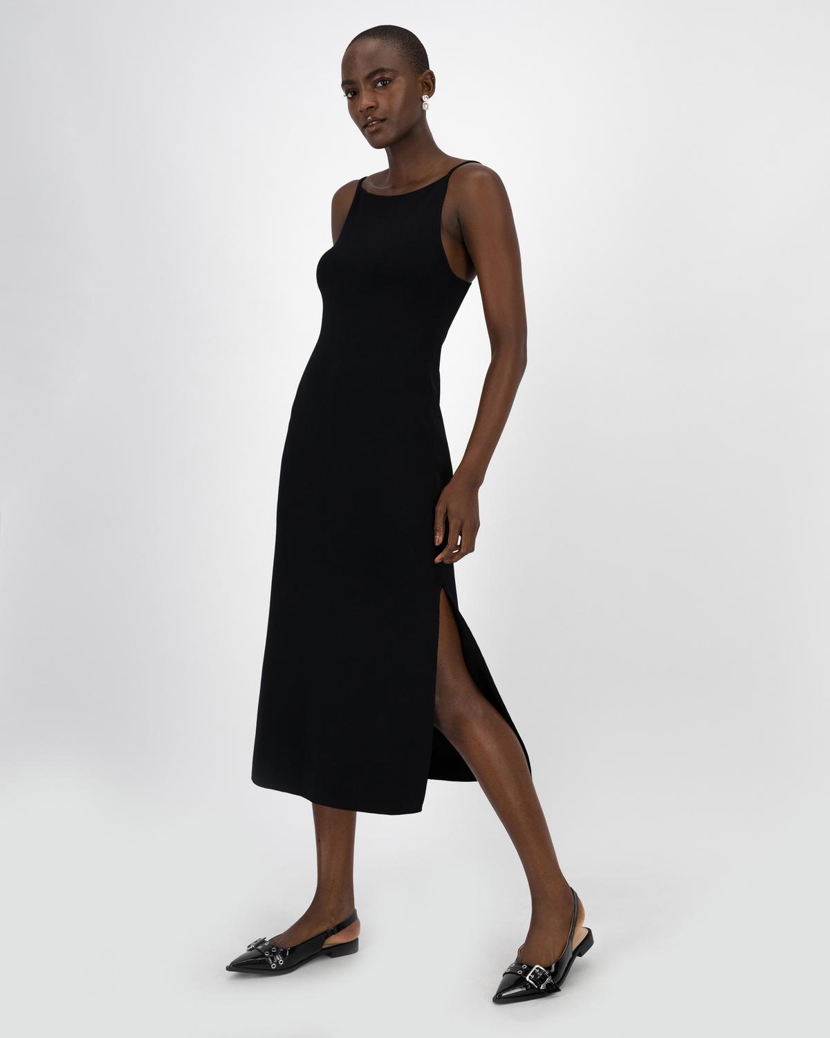 Cleo Strappy Dress -  Black