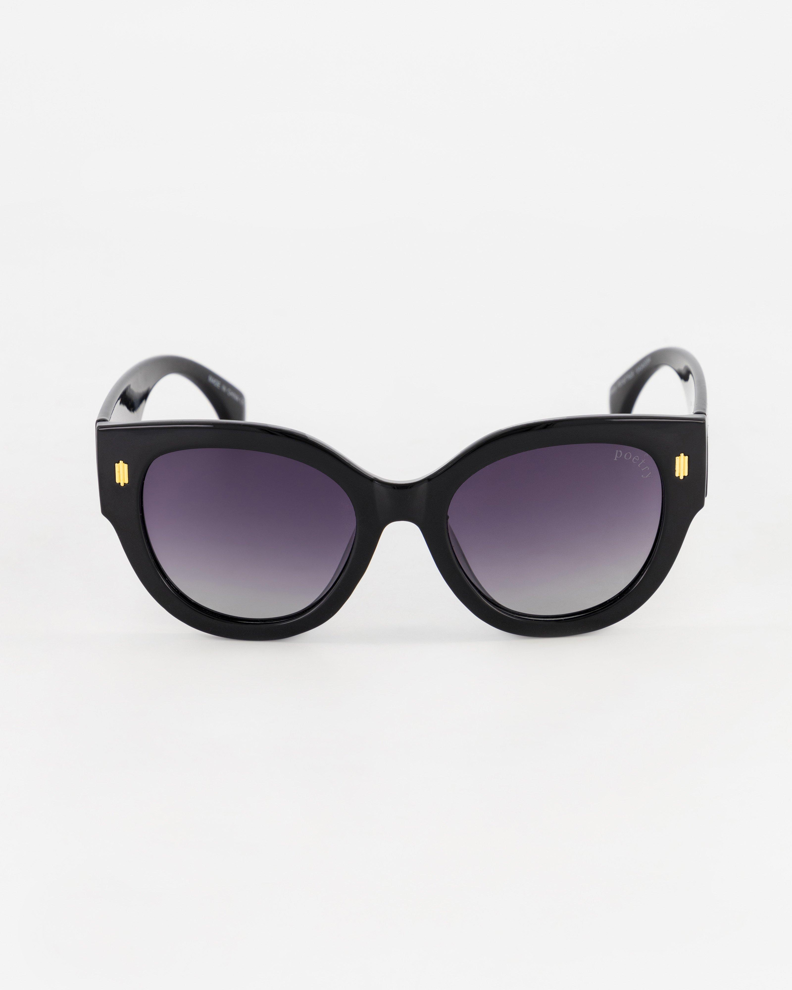Oversized Round Polarised Sunglasses -  Black