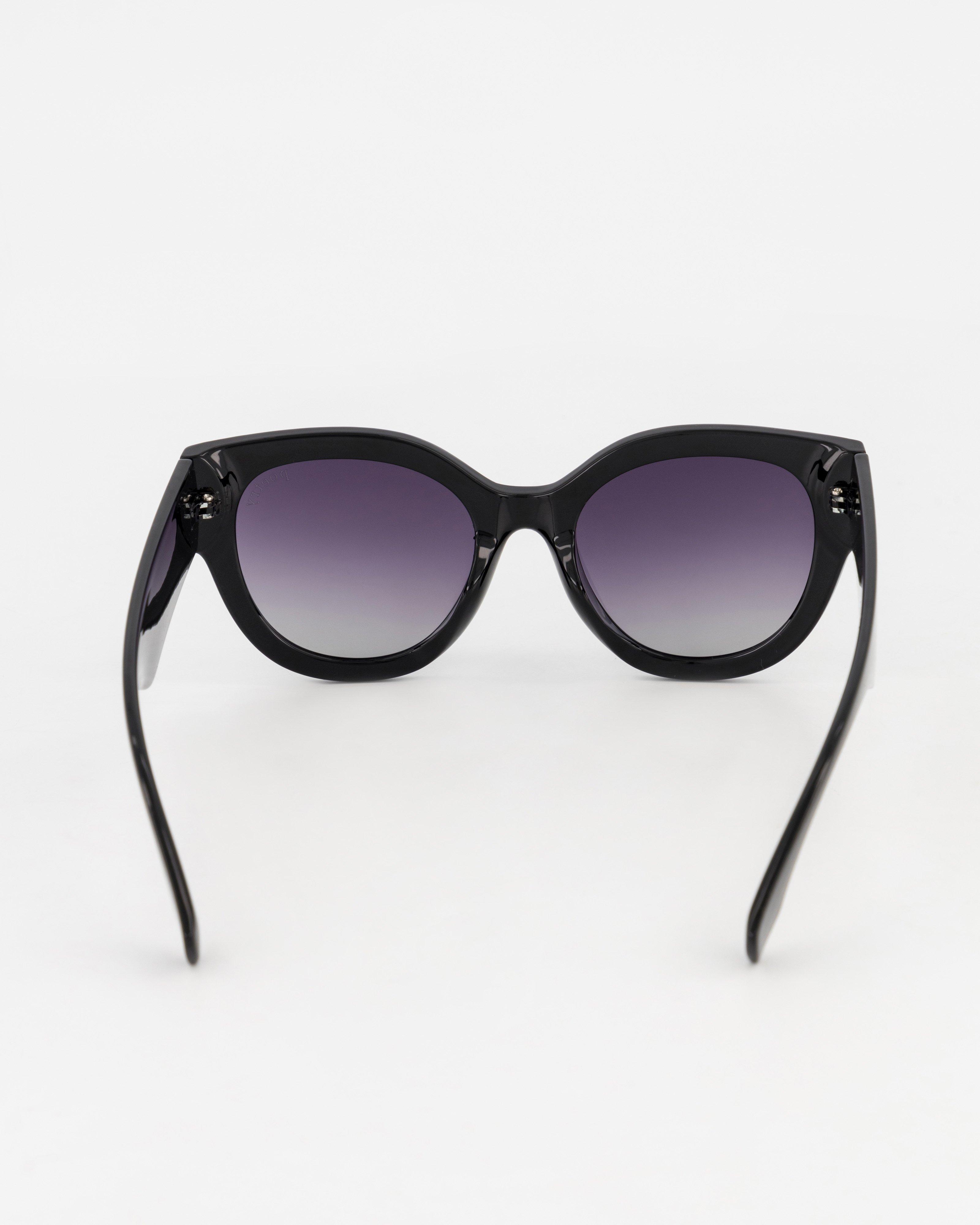 Oversized Round Polarised Sunglasses -  Black