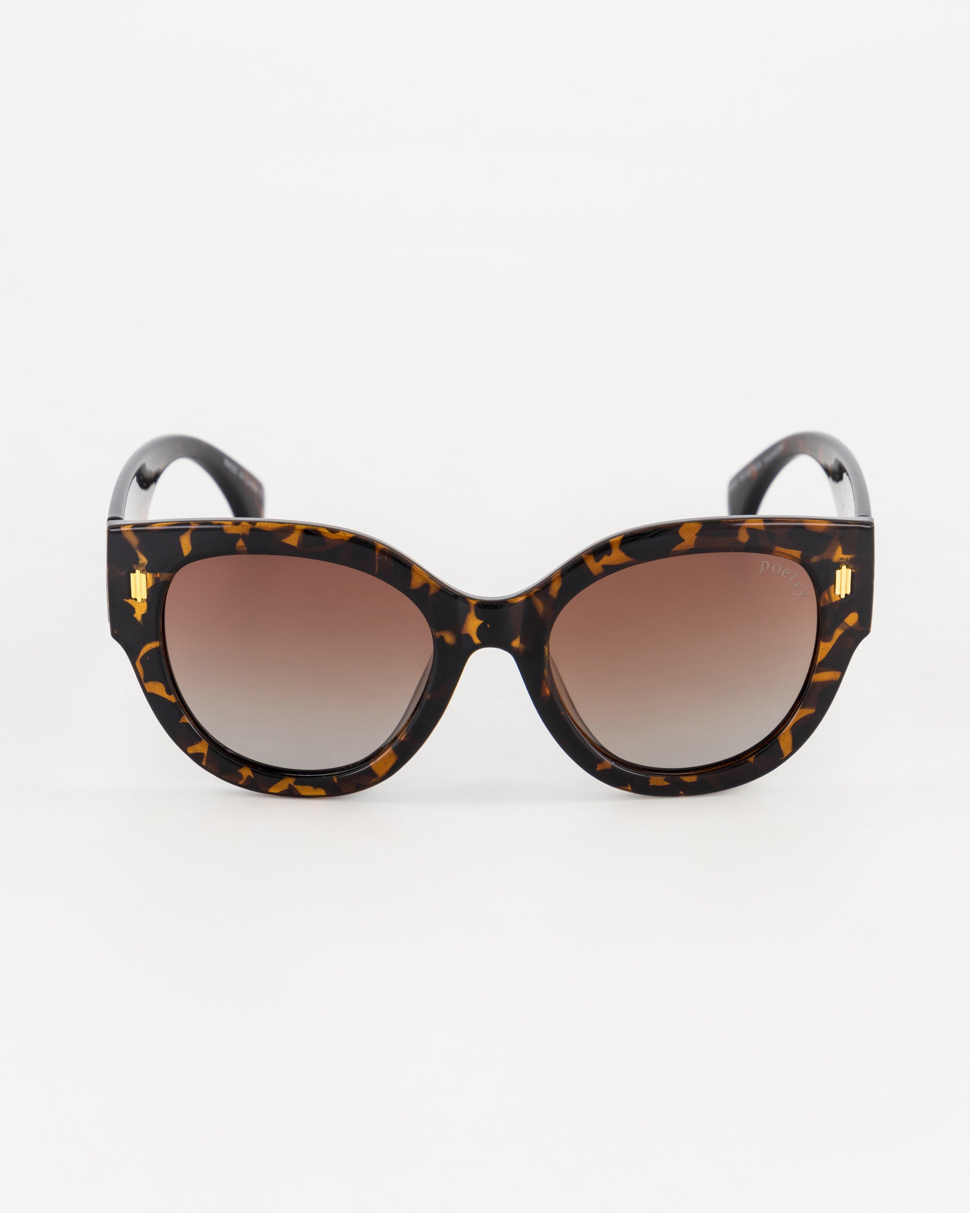 Oversized Round Polarised Sunglasses -  Brown