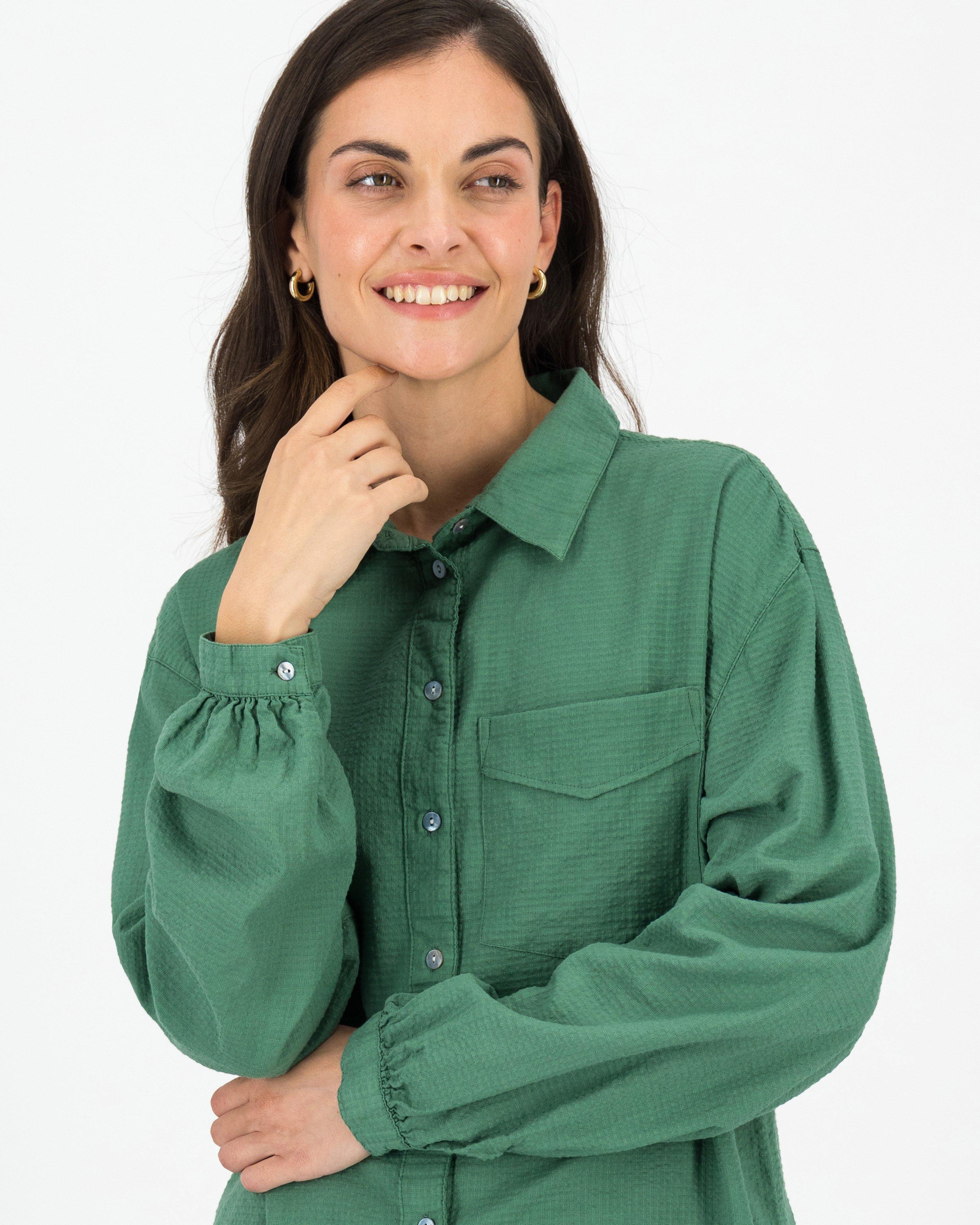 Rare Earth Women’s Sarah Cotton Stretch Shirt -  Summer Green