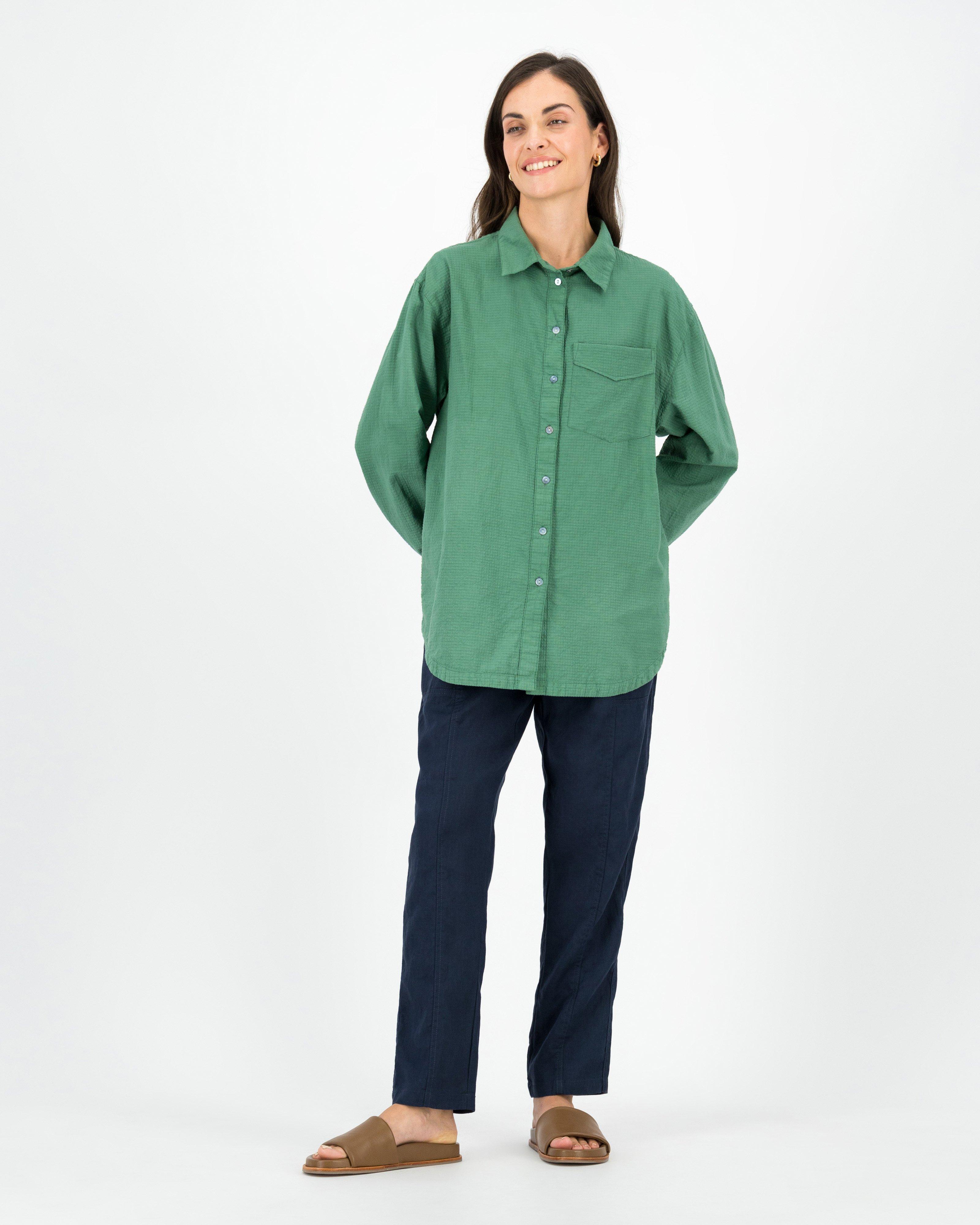 Rare Earth Women’s Sarah Cotton Stretch Shirt -  Summer Green