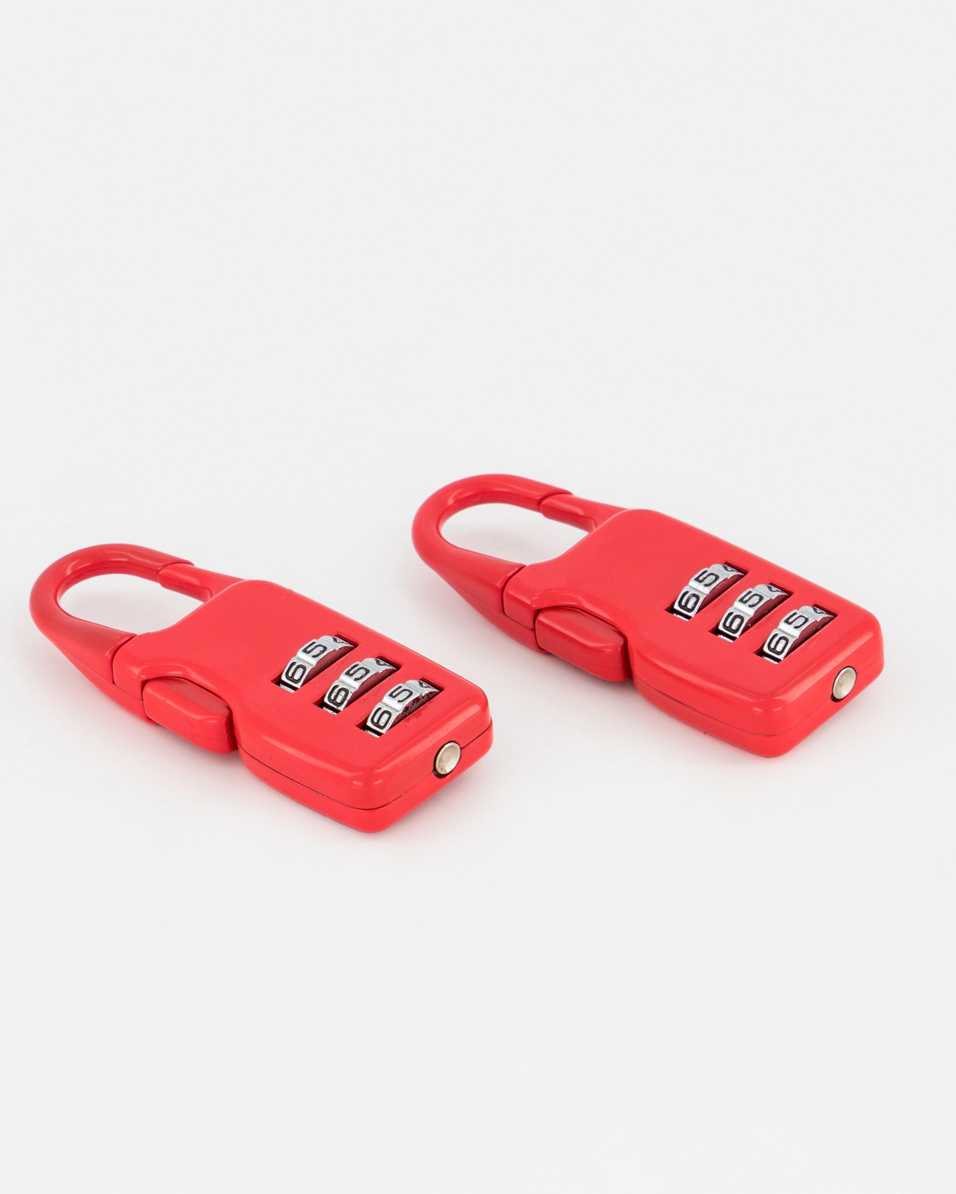 Cape Union 3-Dial Combination TSA Lock - 2 Pack -  Red