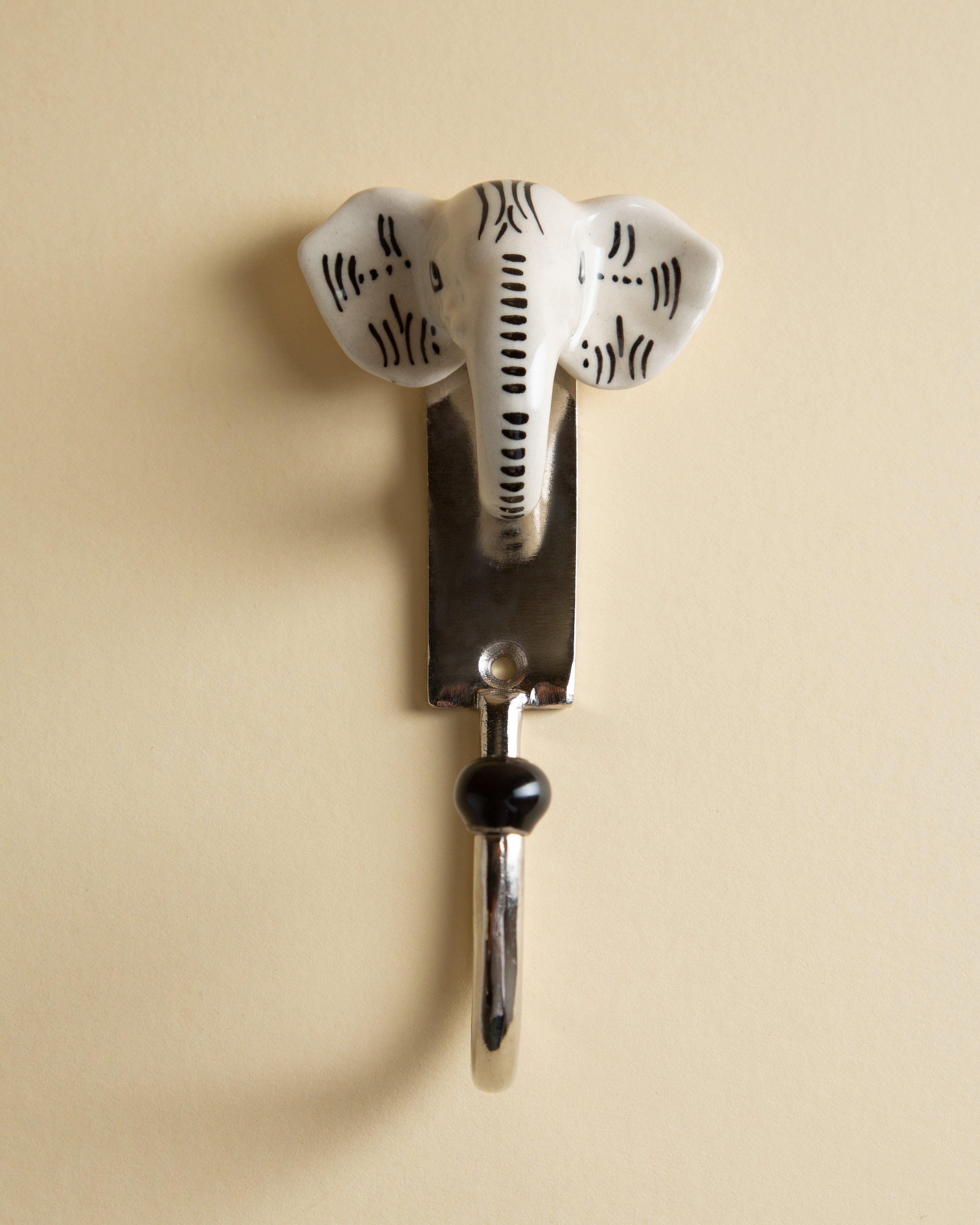 Elephant Ceramic Hook -  Milk