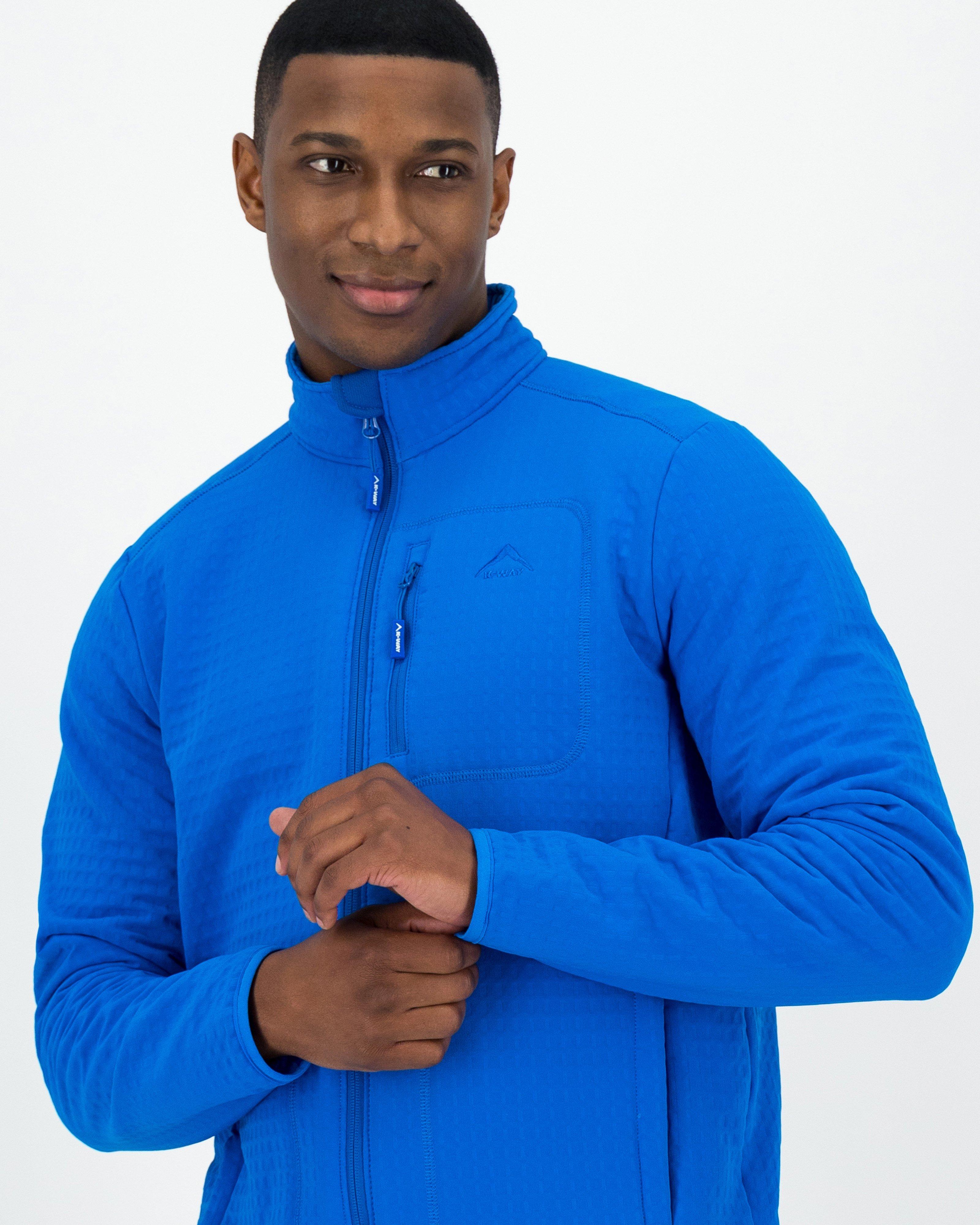 K-Way Men’s Waffle Grid Fleece Jacket -  Royal